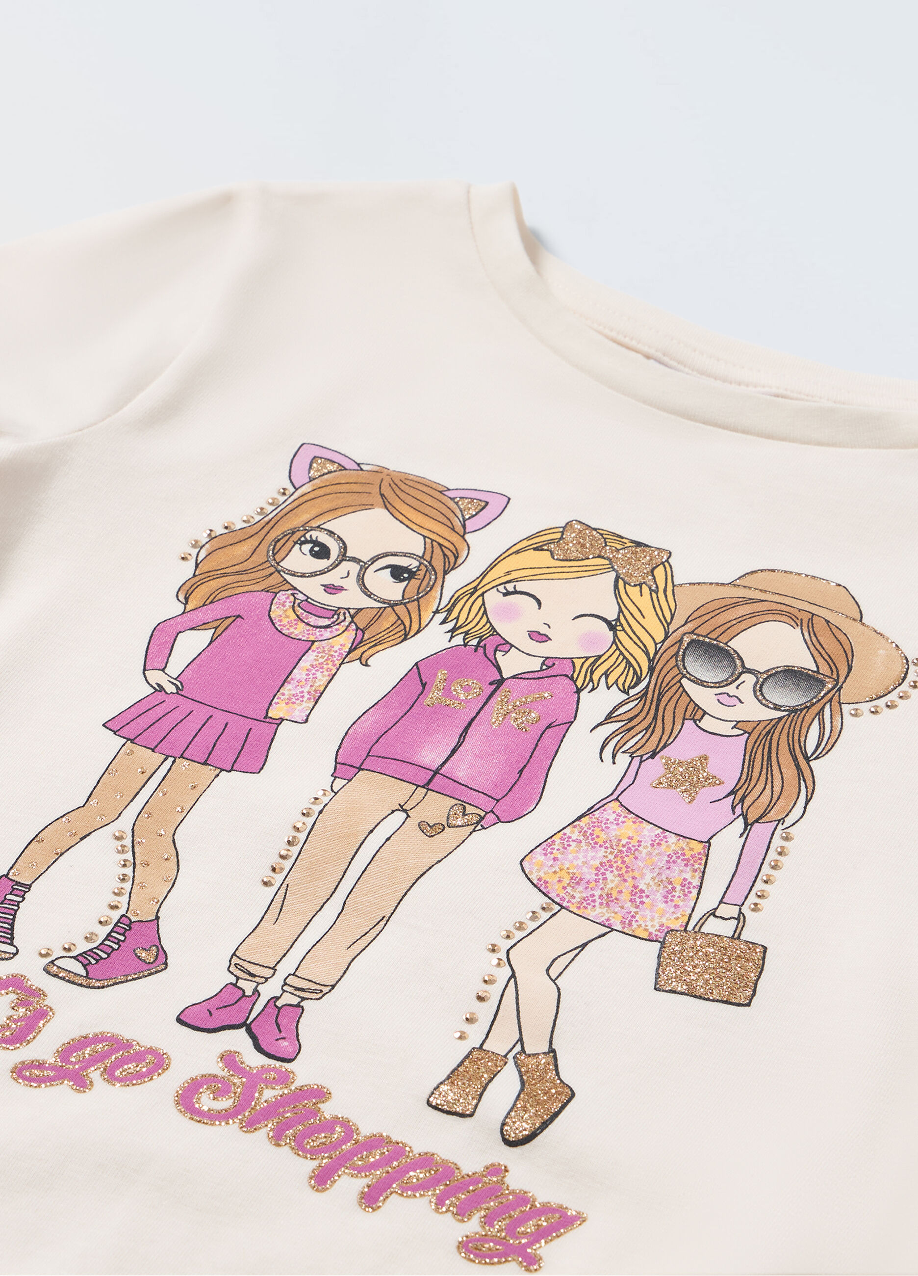 T-shirt in jersey di cotone stretch bambina_1