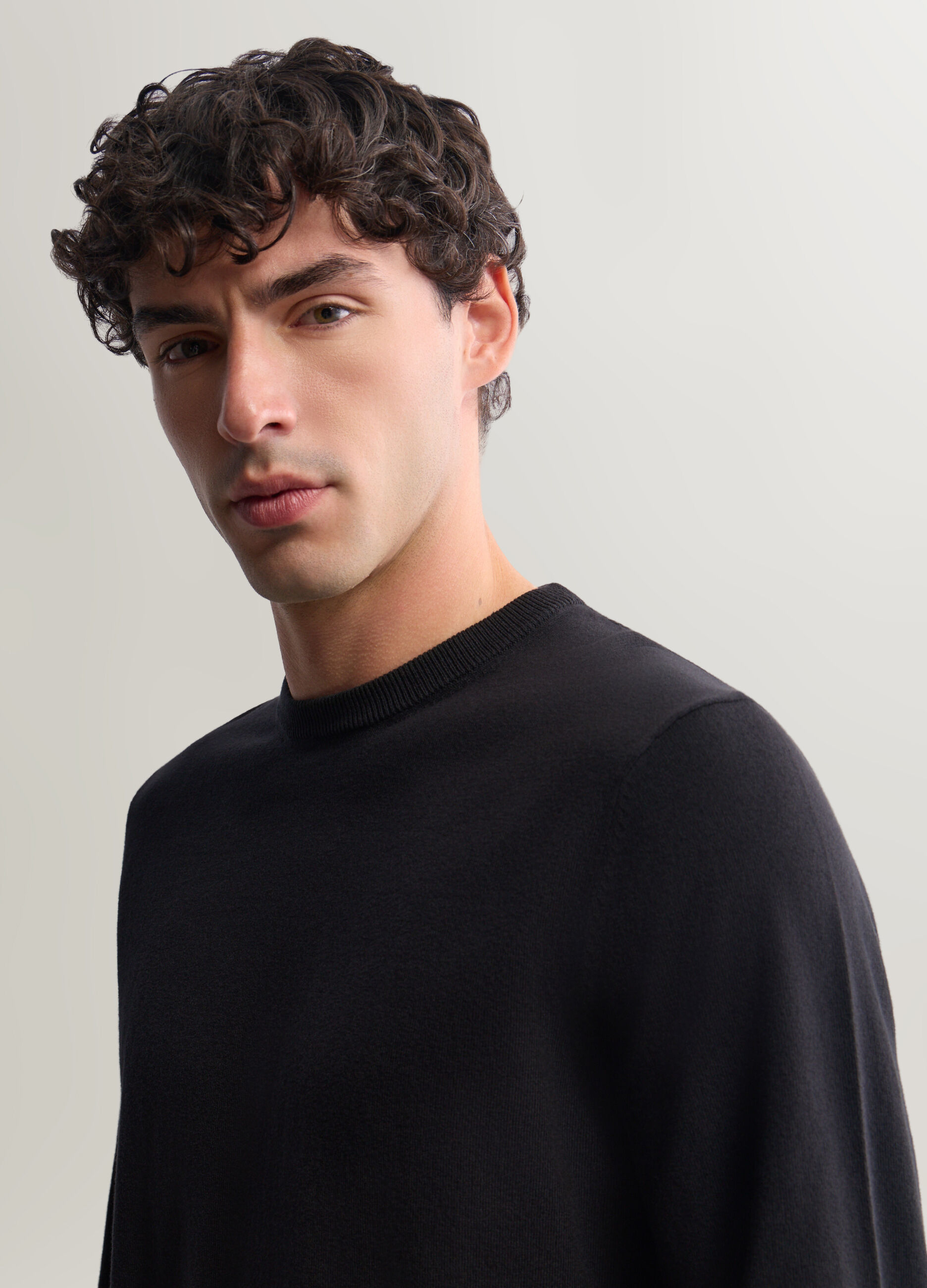 Maglione girocollo in misto cotone uomo_2