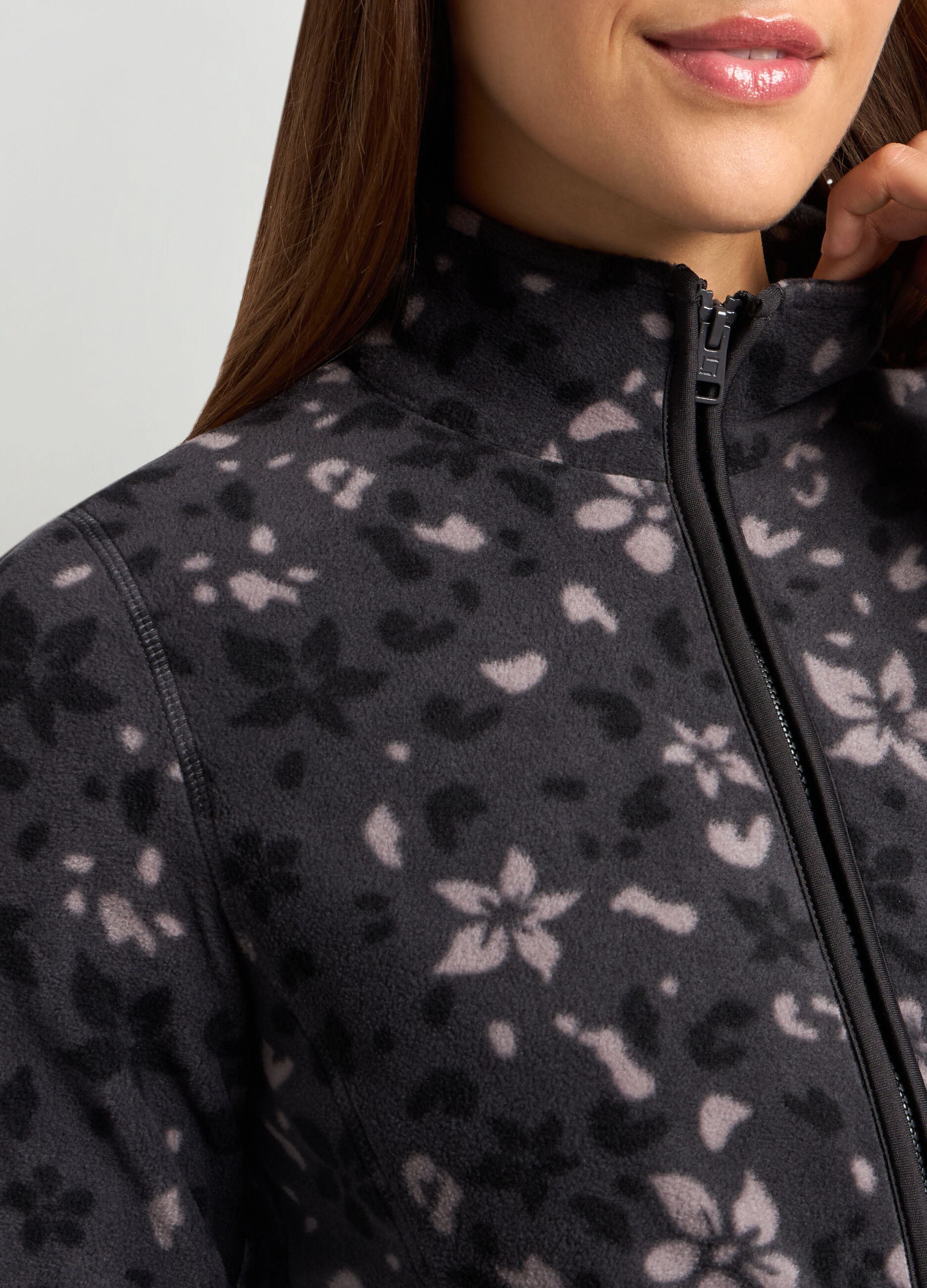 Felpa in pile con stampa donna _2