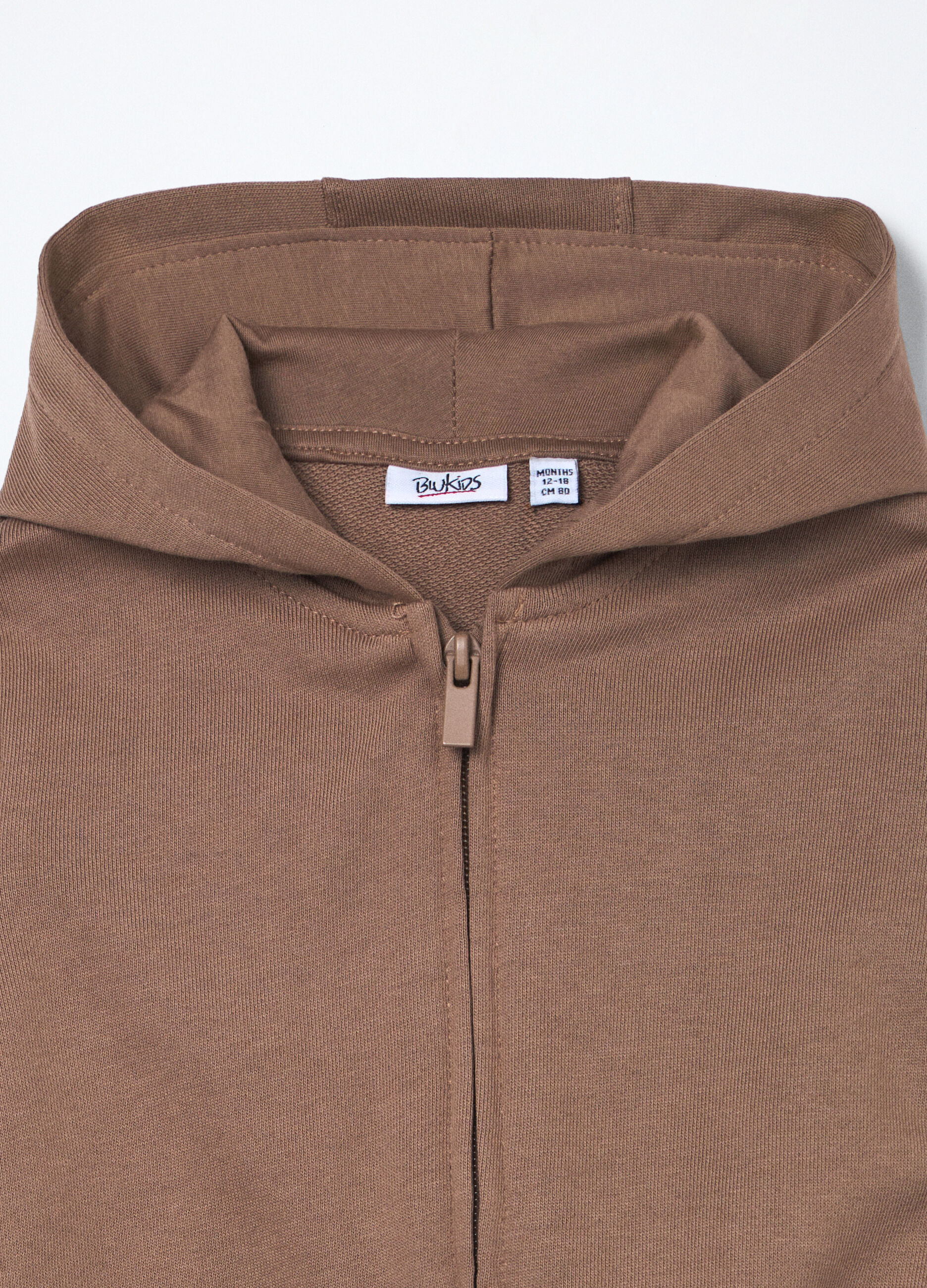 Felpa con cappuccio in french terry di puro cotone neonato_2
