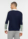 Felpa girocollo in cotone color block uomo_1