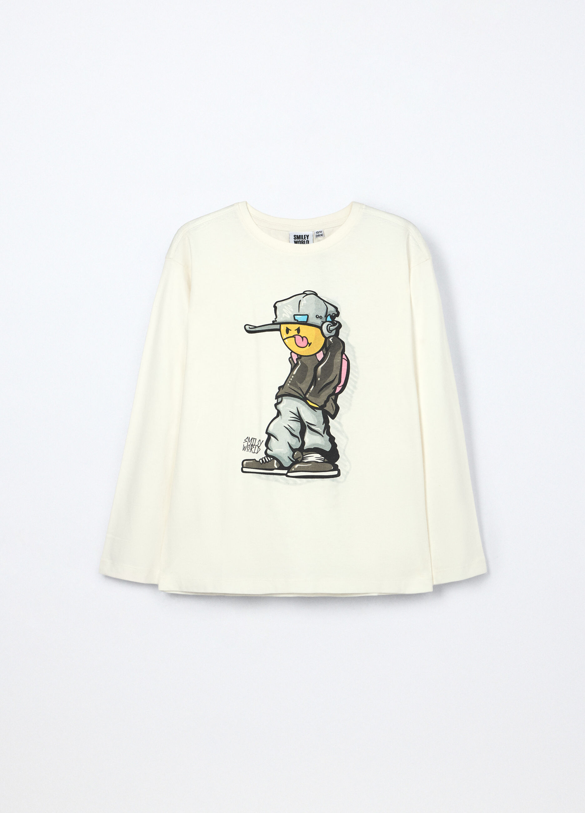 T-shirt Smiley World in jersey di puro cotone ragazzo_0