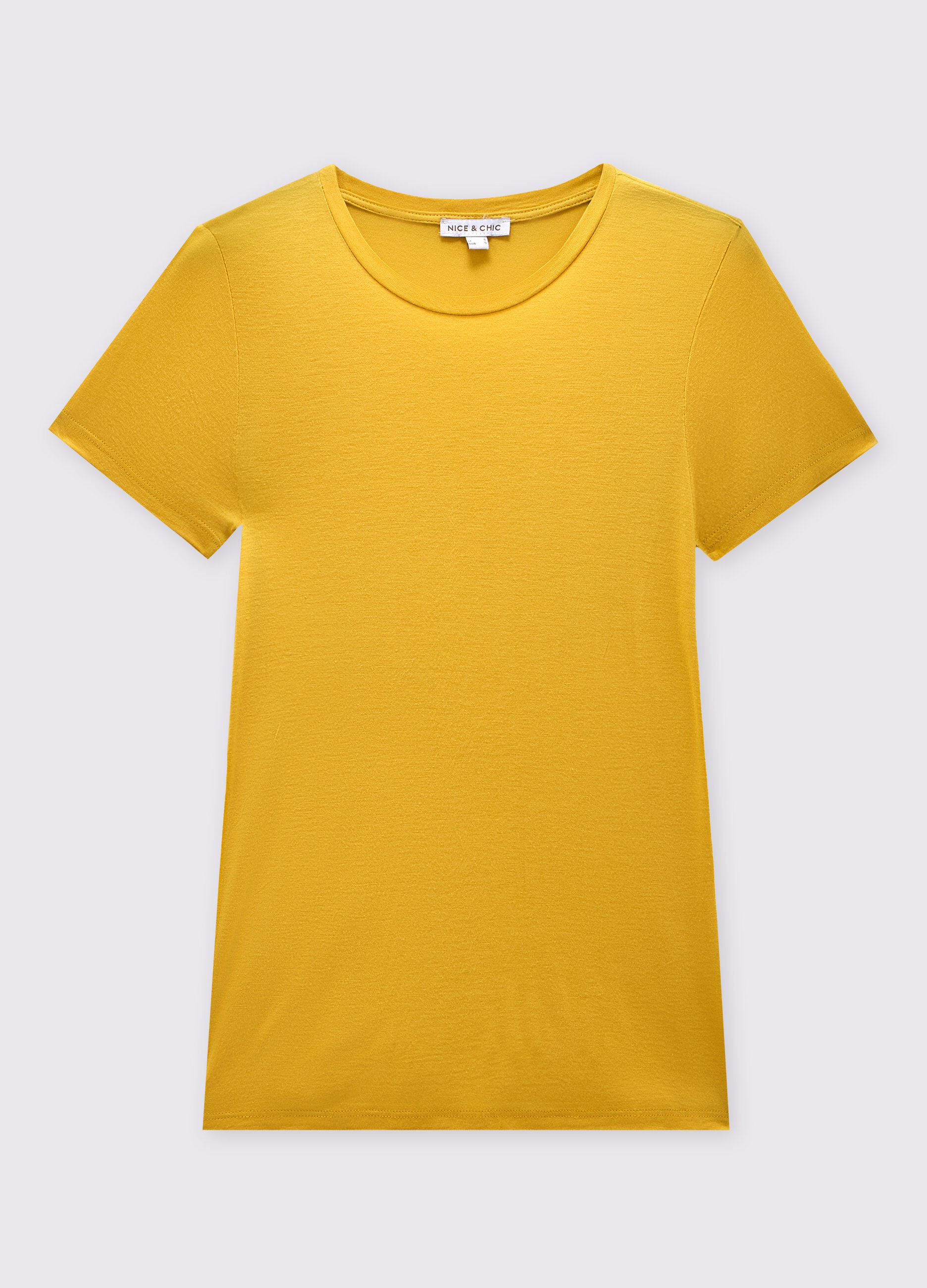 T-shirt girocollo in pura viscosa donna_0