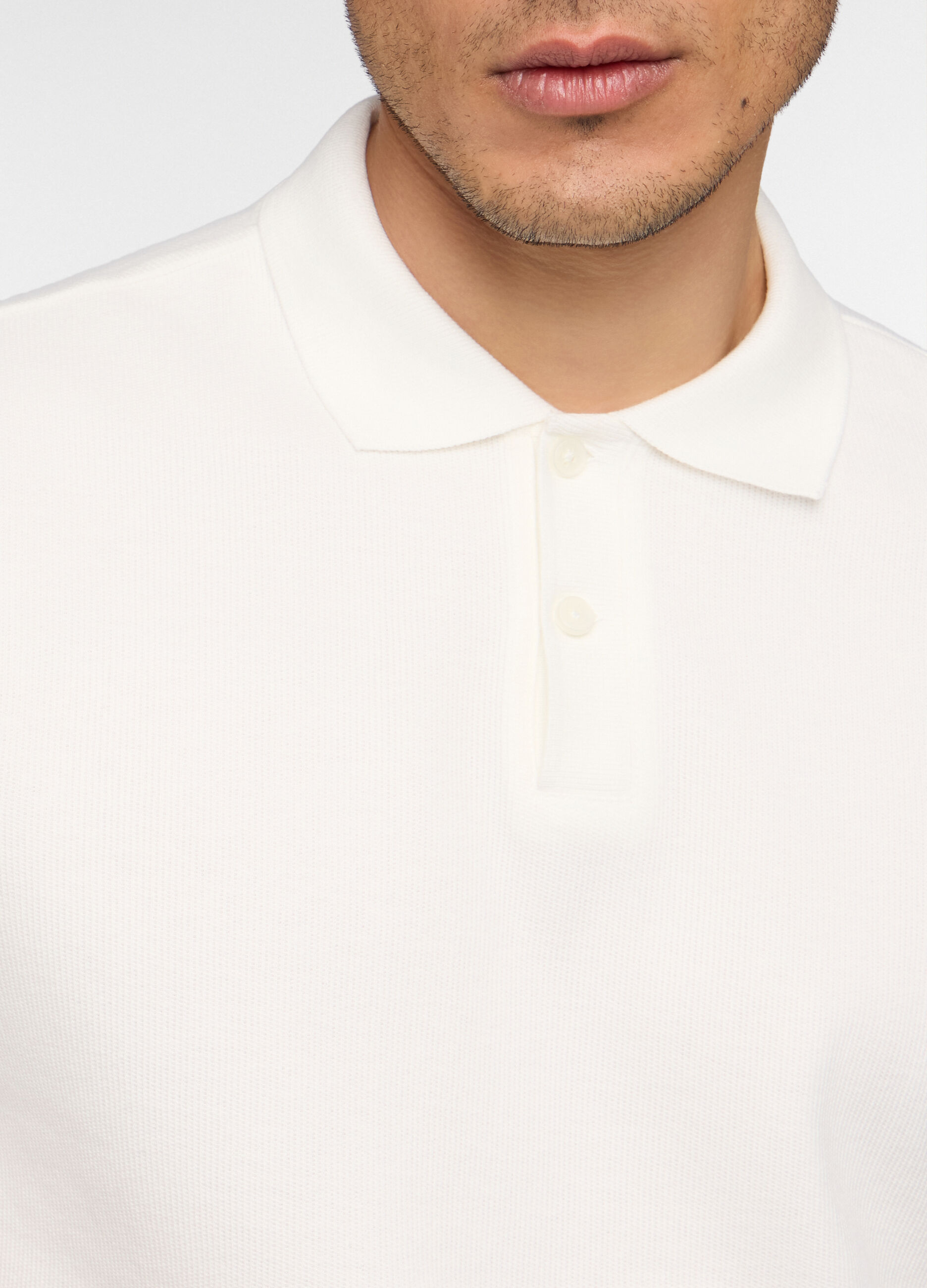 Polo maniche corte in cotone waffle uomo_2