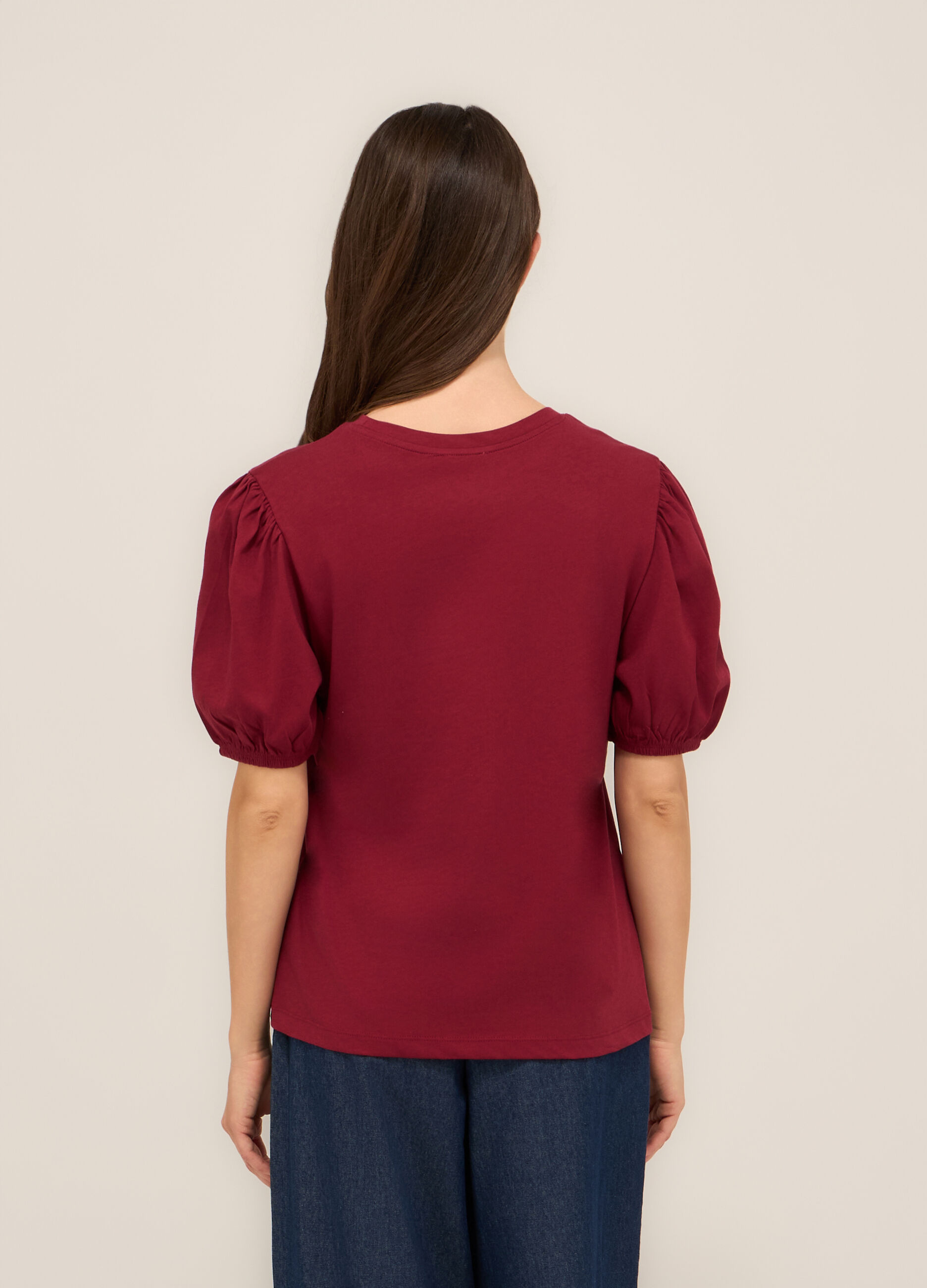 T-shirt in jersey di puro cotone donna_1