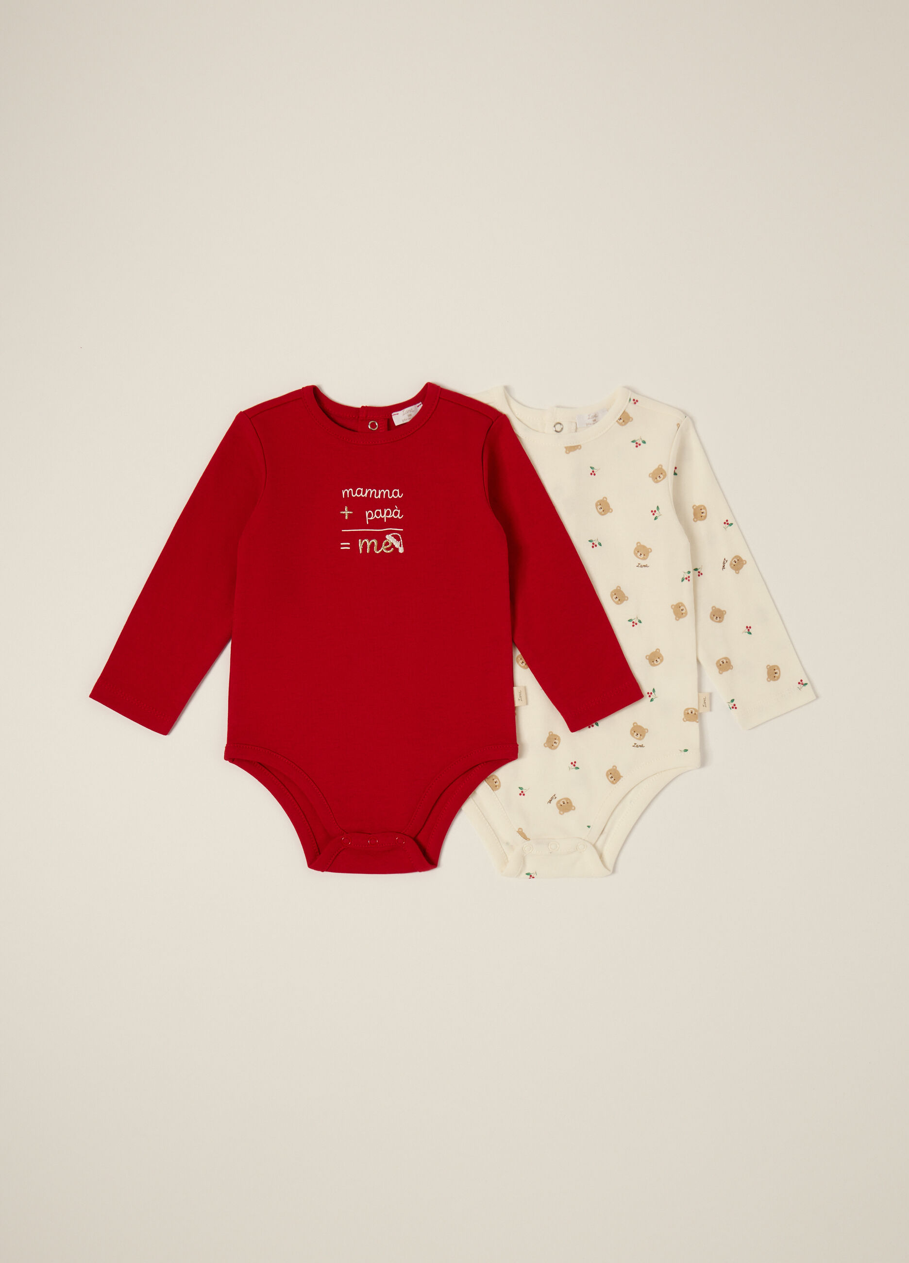 Pack 2 body in interlock di puro cotone IANA neonato_0