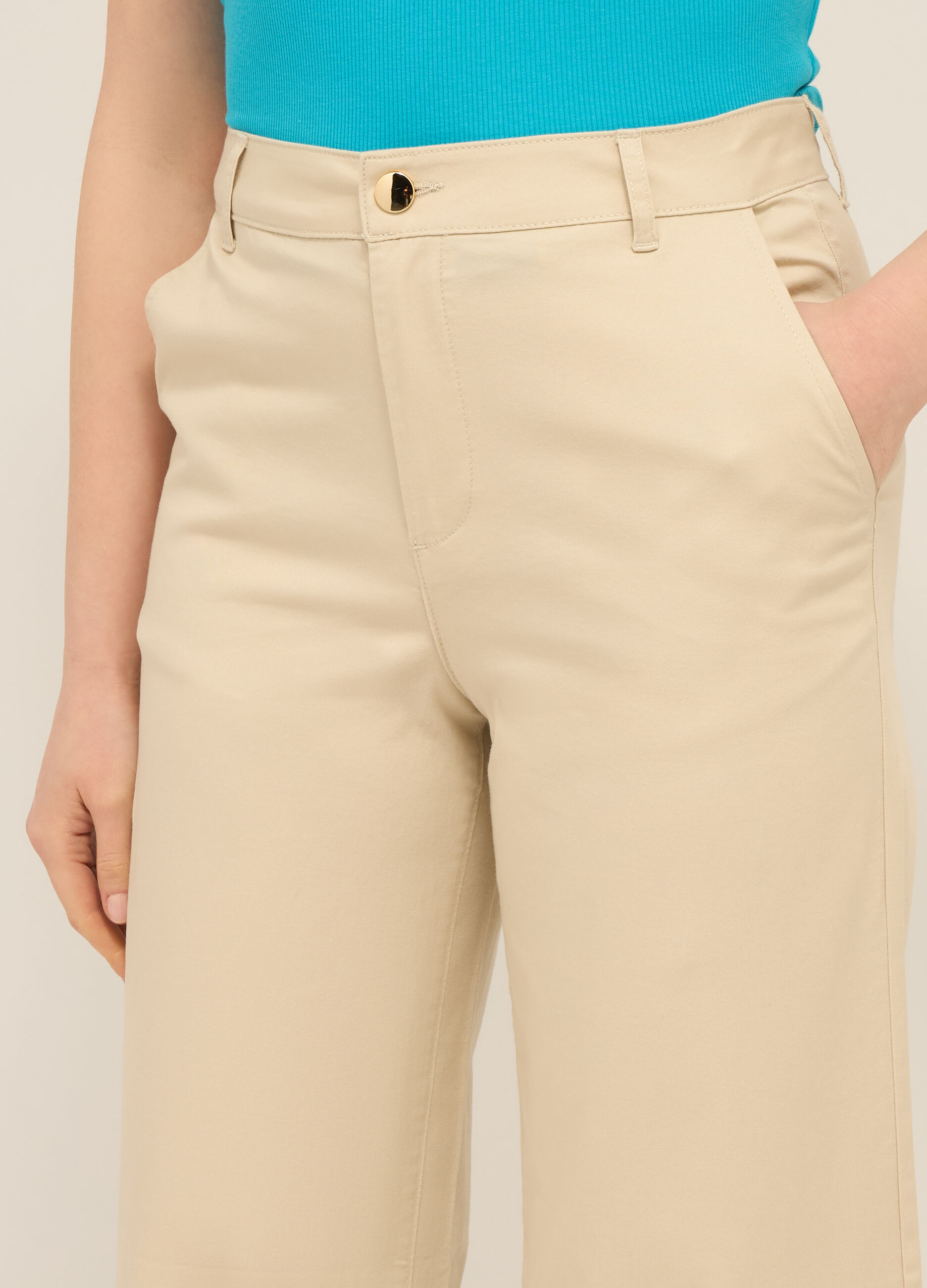 Pantaloni in cotone stretch donna_2