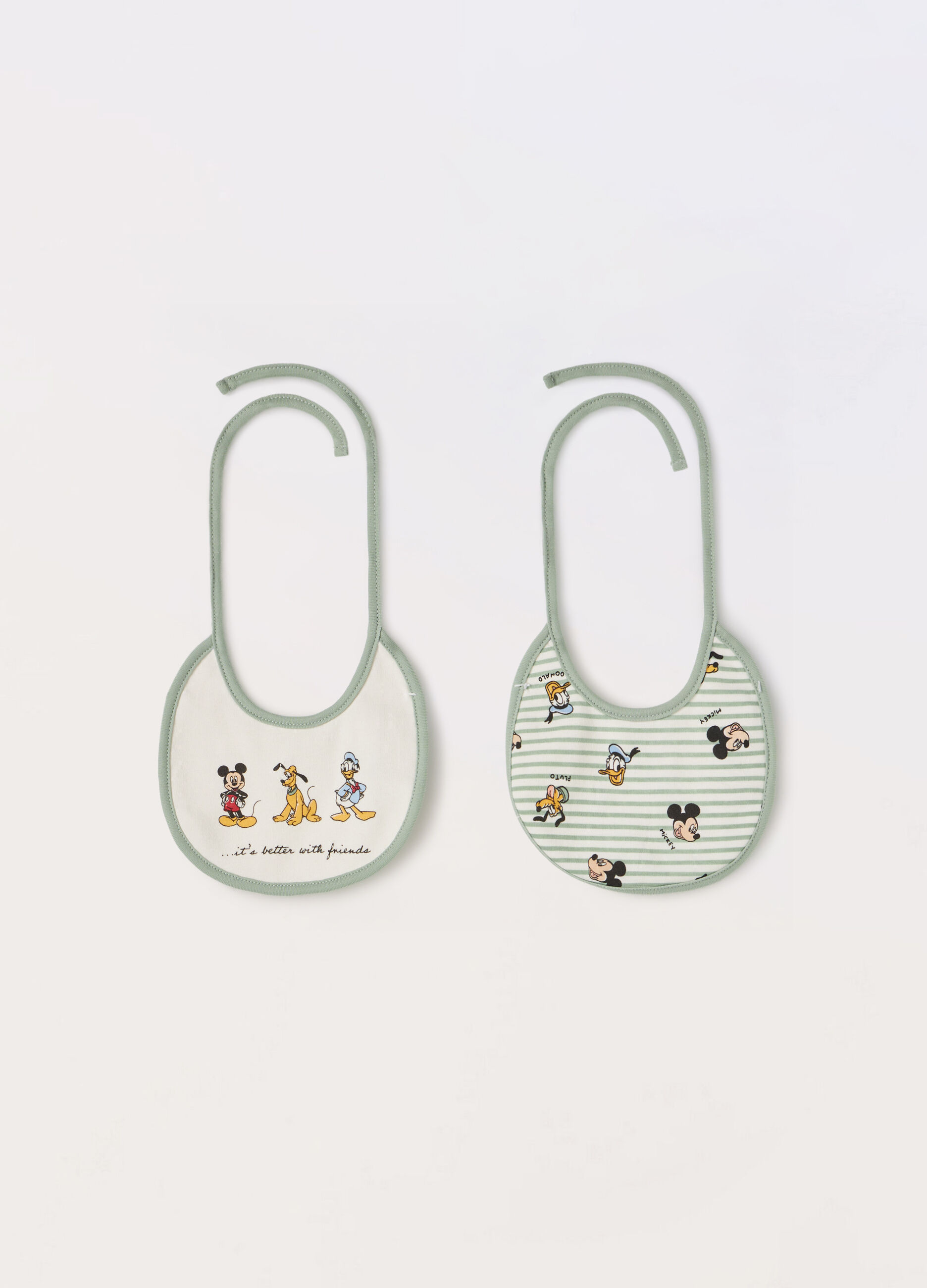 Pack 2 bavaglini in interlock di puro cotone neonato