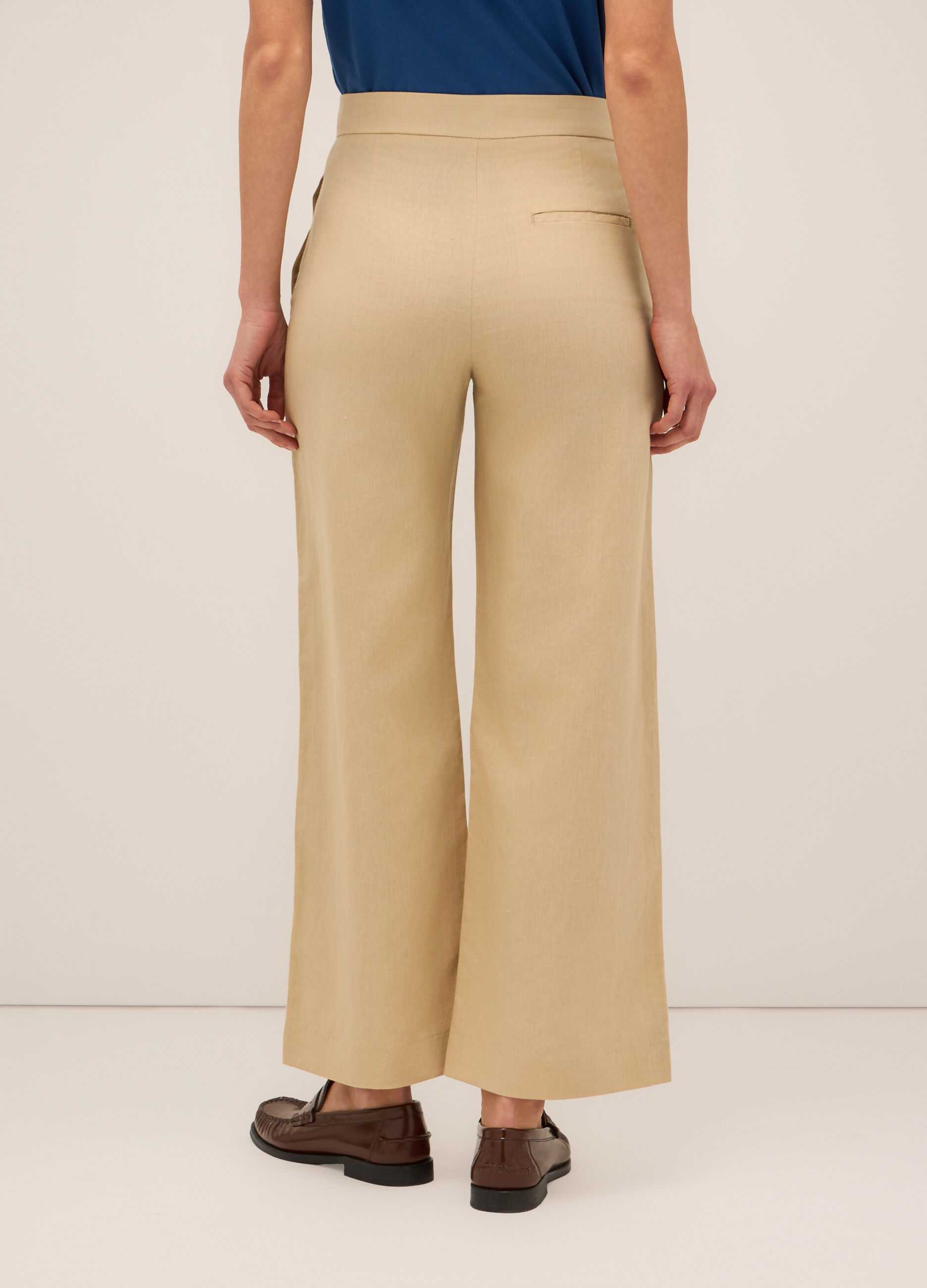Pantaloni palazzo misto lino donna_1