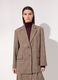 Blazer lungo in misto lana a quadri donna_1