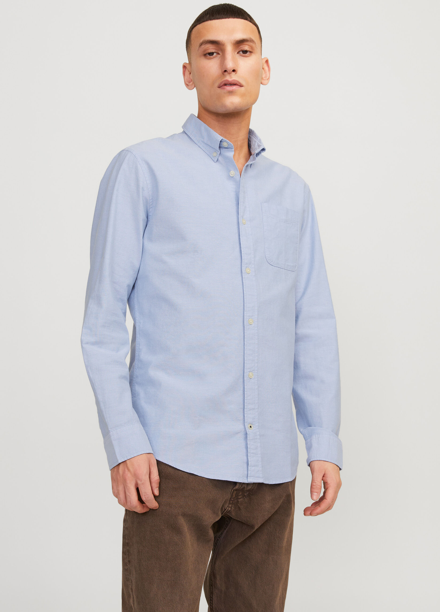Camicia regular fit in cotone Oxford uomo_0