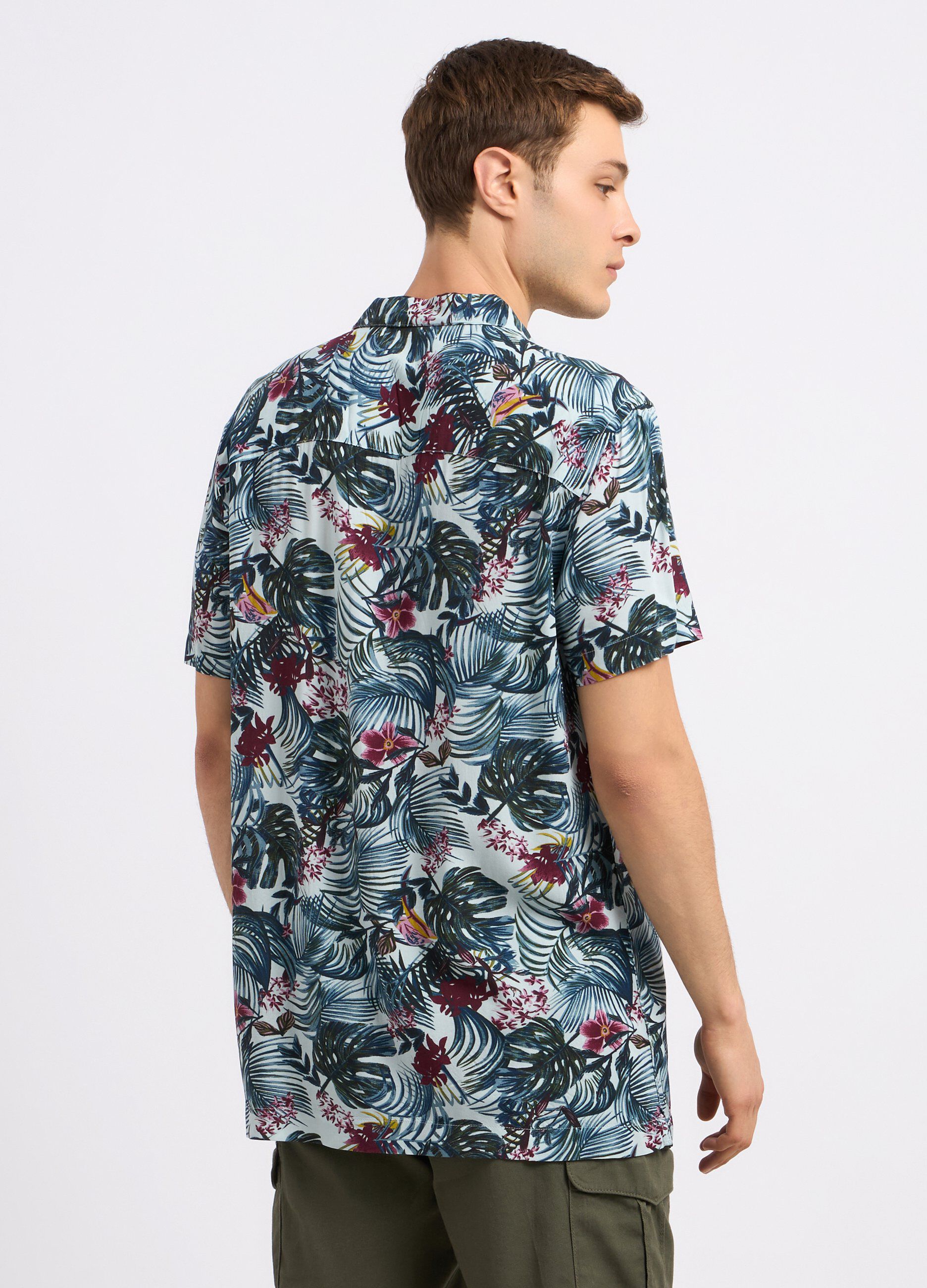 Camicia foliage in pura viscosa uomo_1