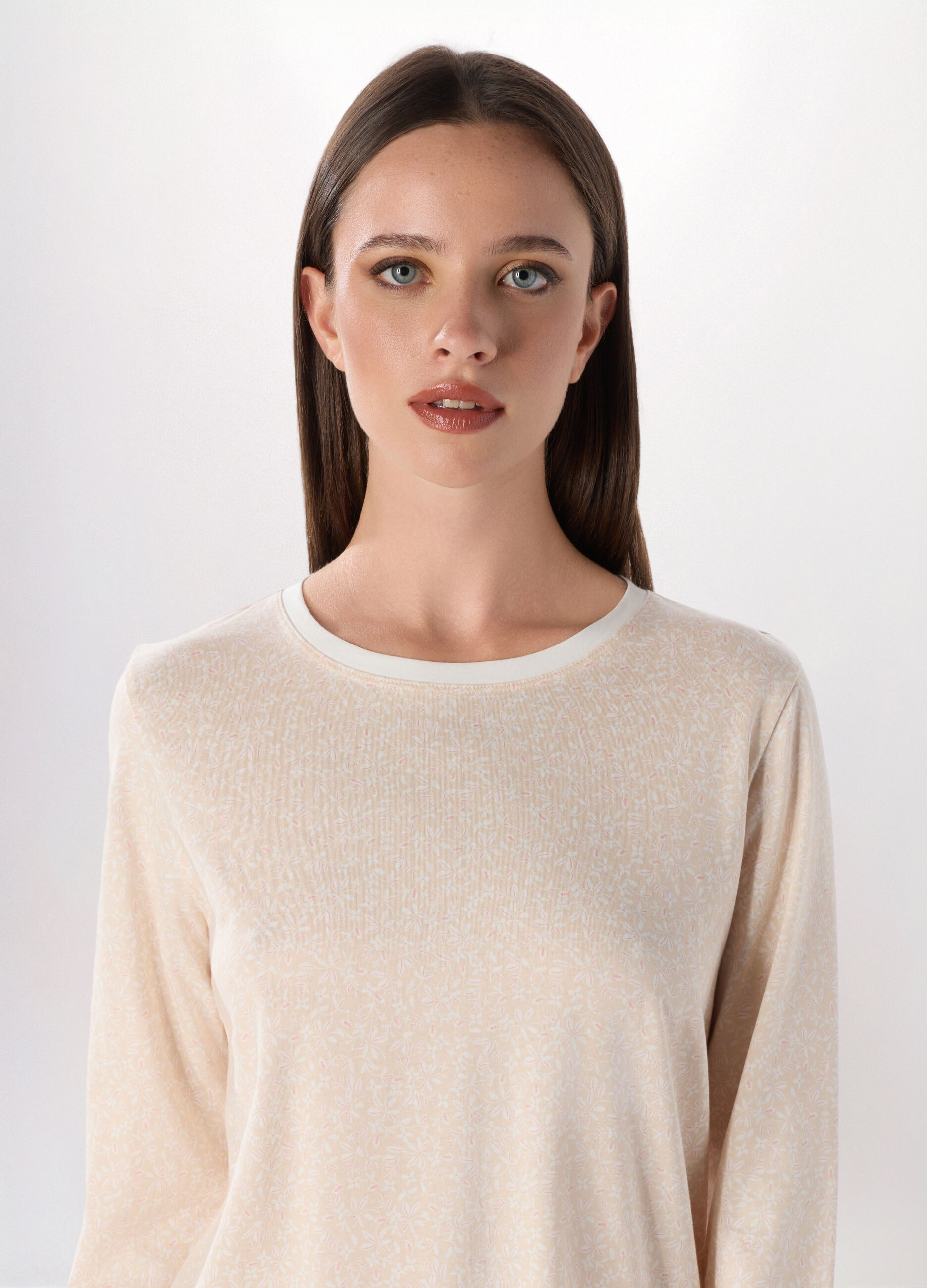 Set pigiama lungo in puro cotone donna_2