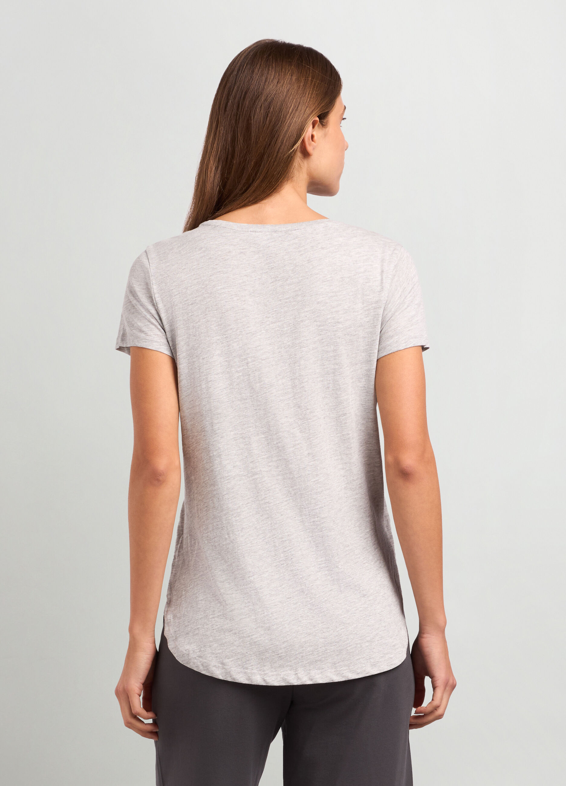 T-shirt in puro cotone slub maniche corte donna_1