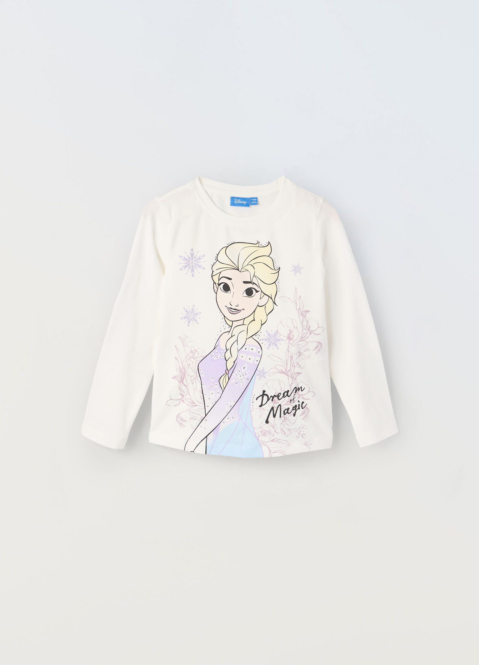 T-shirt in cotone stretch a maniche lunghe bambina_0