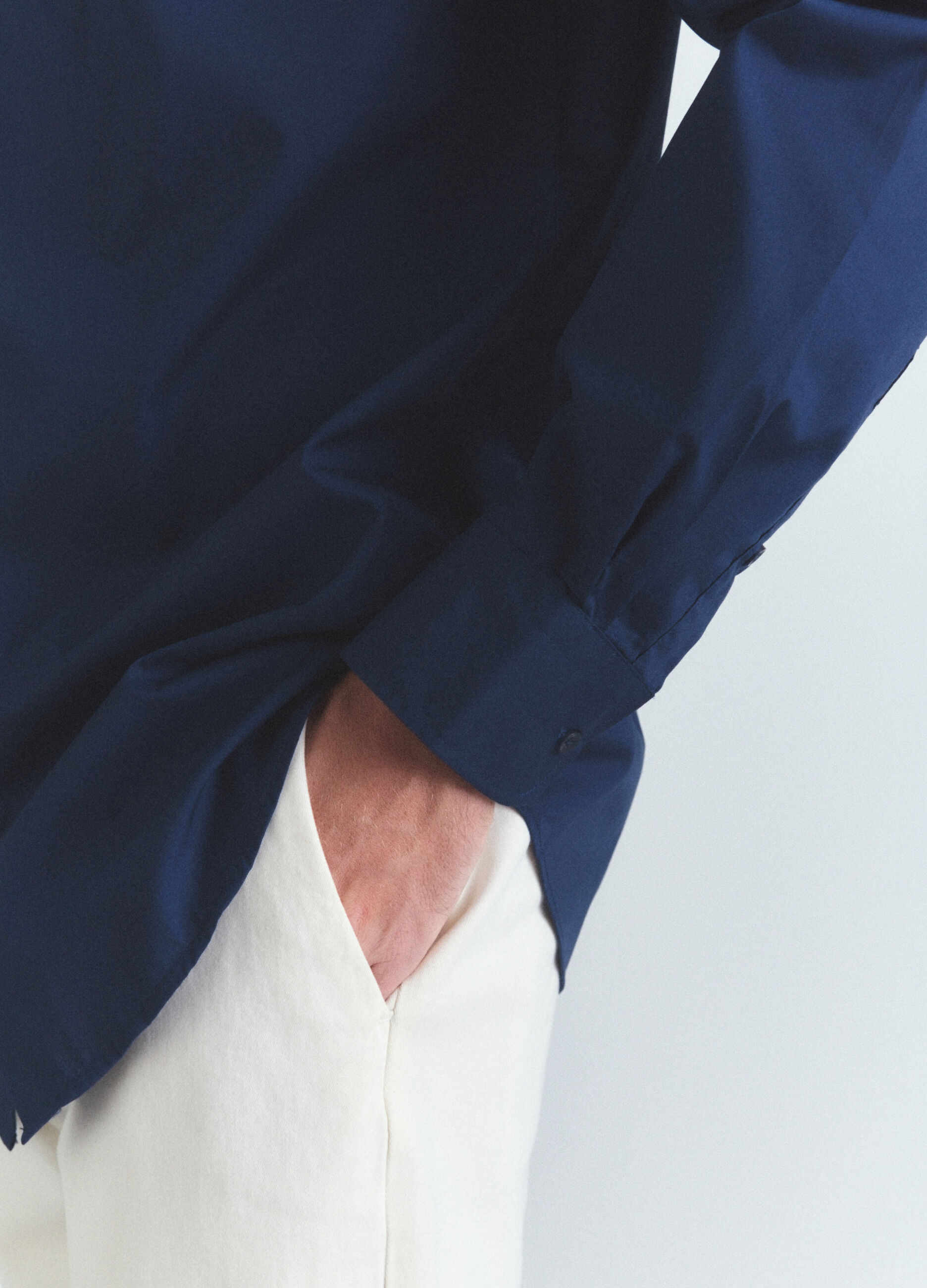 Camicia regular fit in misto cotone uomo_4