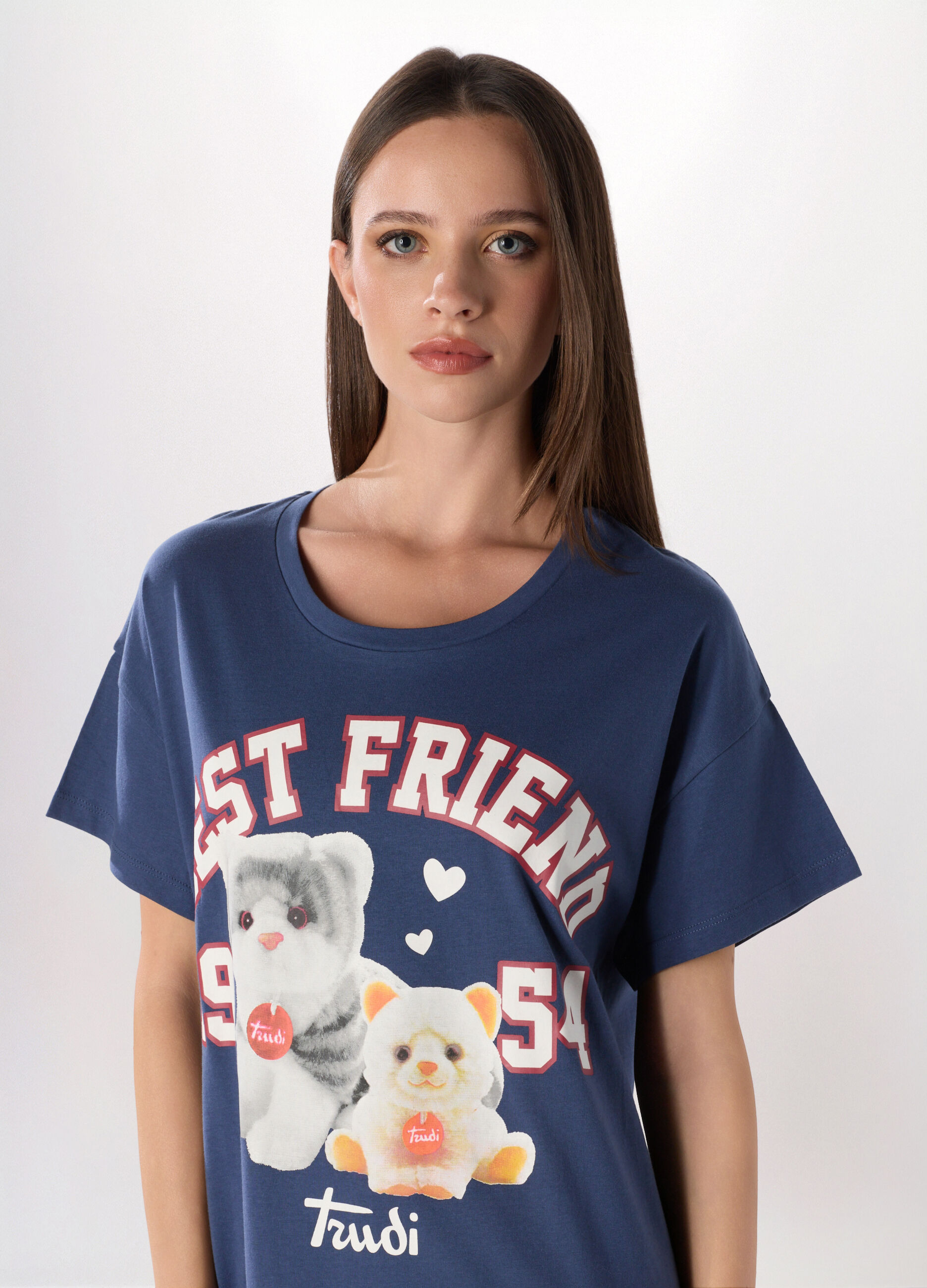 Camicia da notte Trudy a maniche corte in puro cotone donna_2