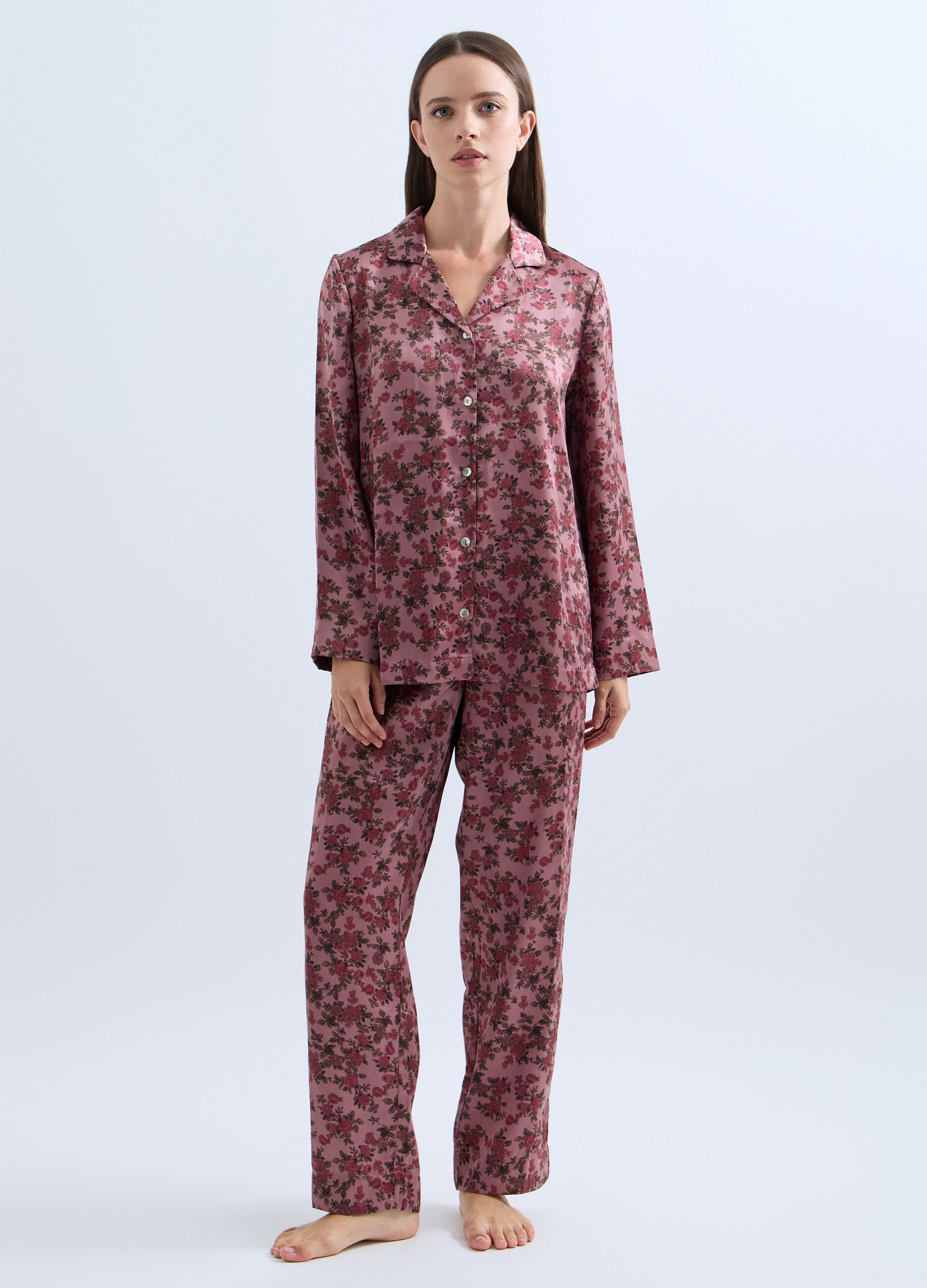 Set pigiama lungo in raso donna_0