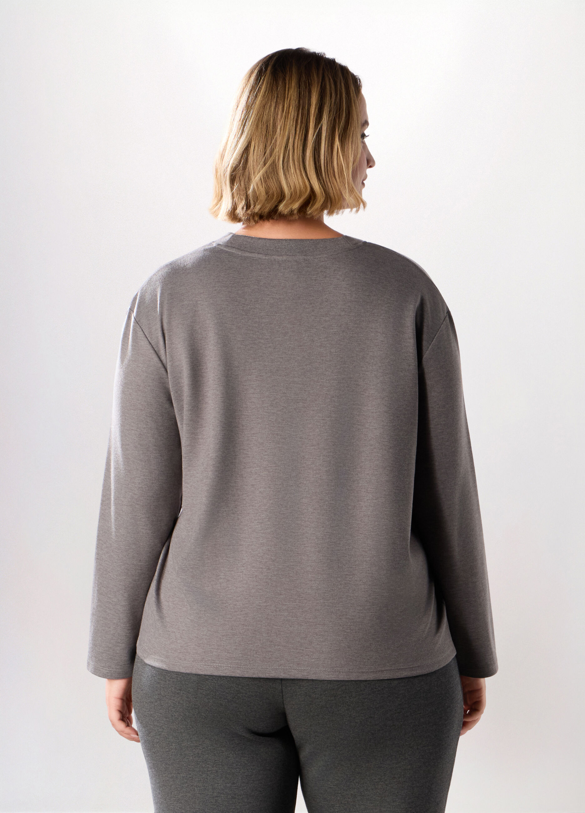 T-shirt in interlock di cotone stretch donna_1