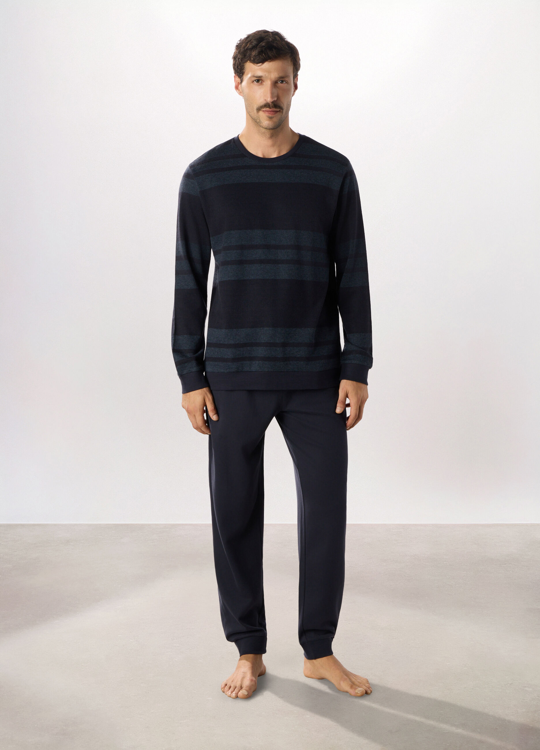 Pigiama lungo in misto cotone a fantasia uomo_0