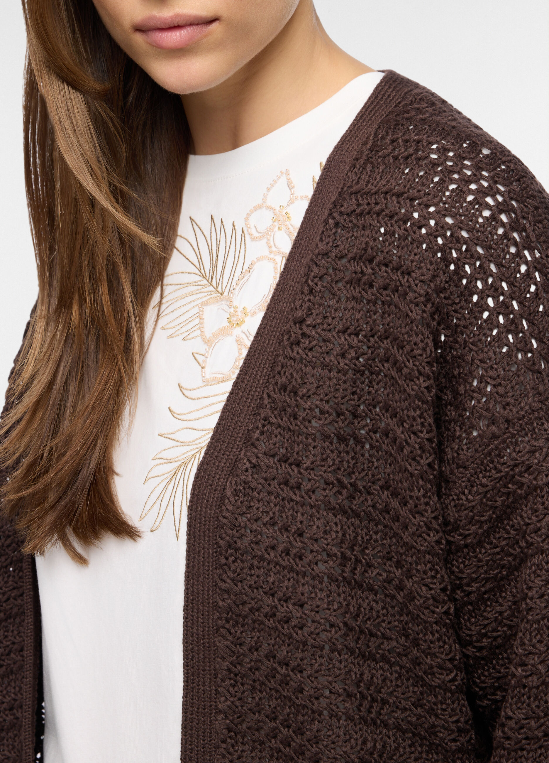 Cardigan aperto jaquard donna_2