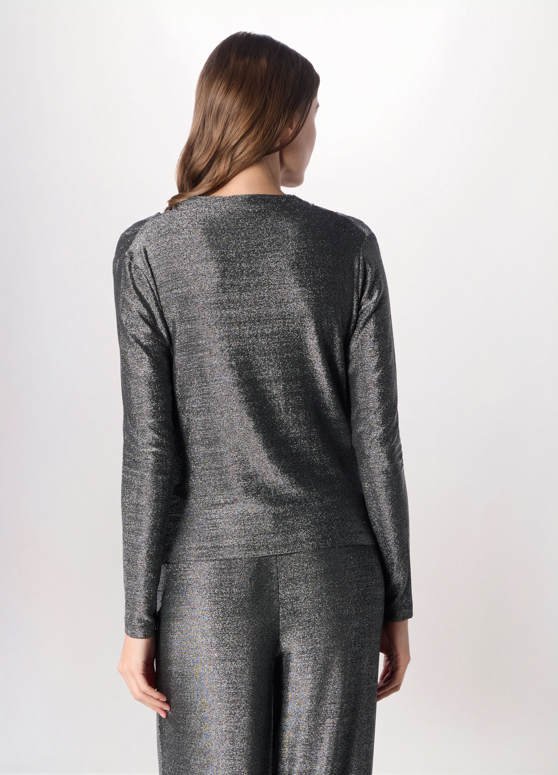 T-shirt tricot con filo lurex donna_1