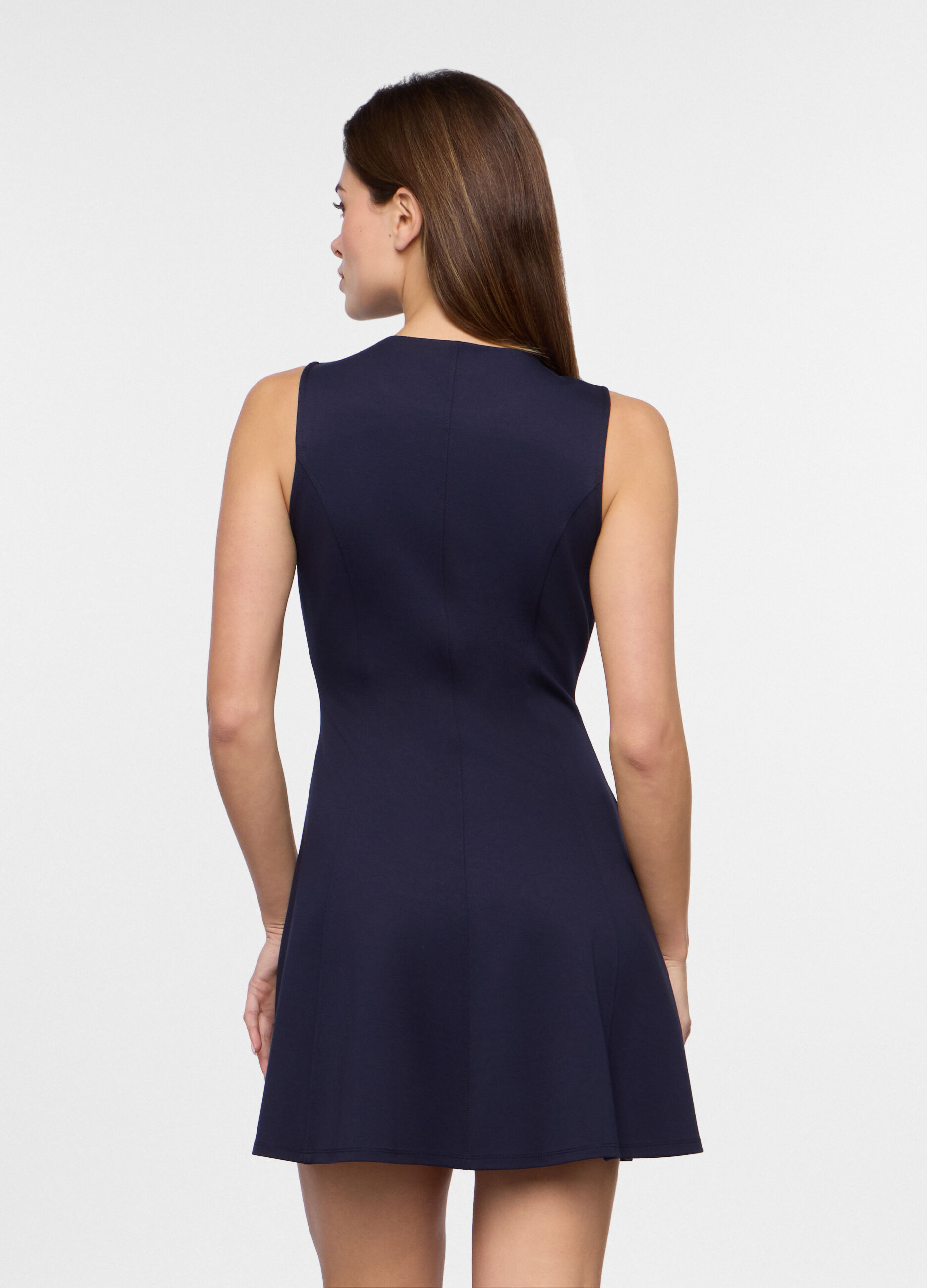 Abito corto misto viscosa _1