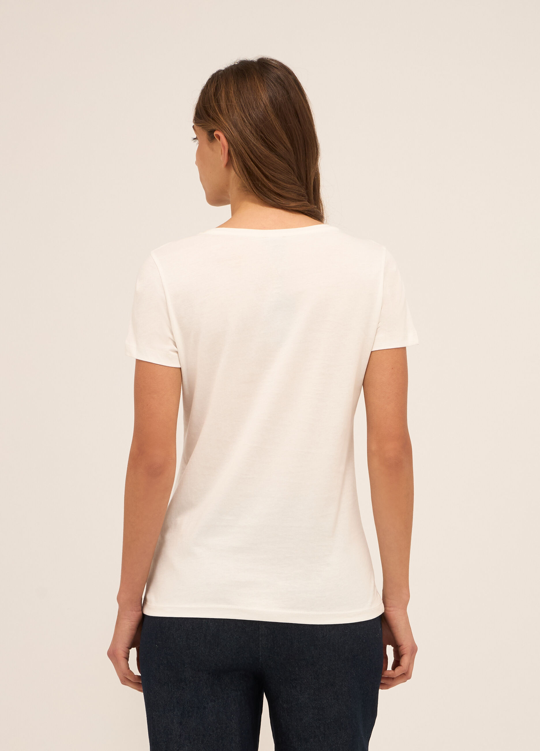 T-shirt in jersey di puro cotone donna_1