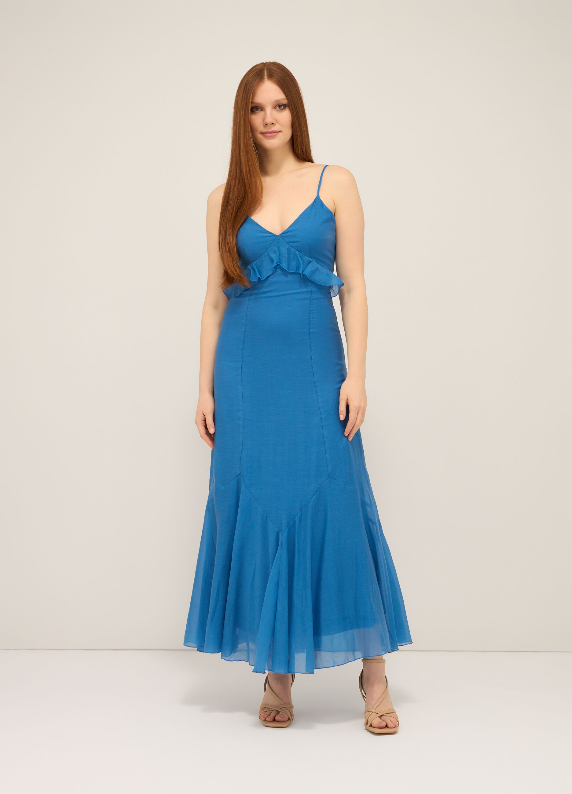 Abito lungo misto lyocell donna_0