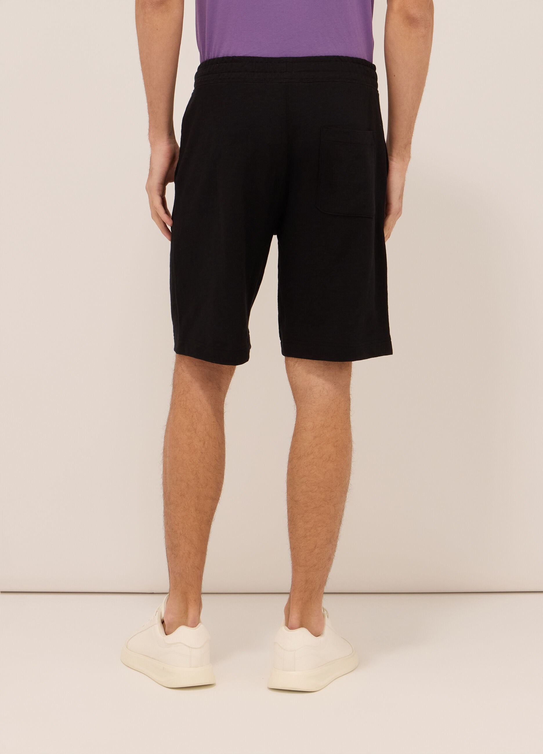 Shorts sportivi in felpa di cotone uomo_1