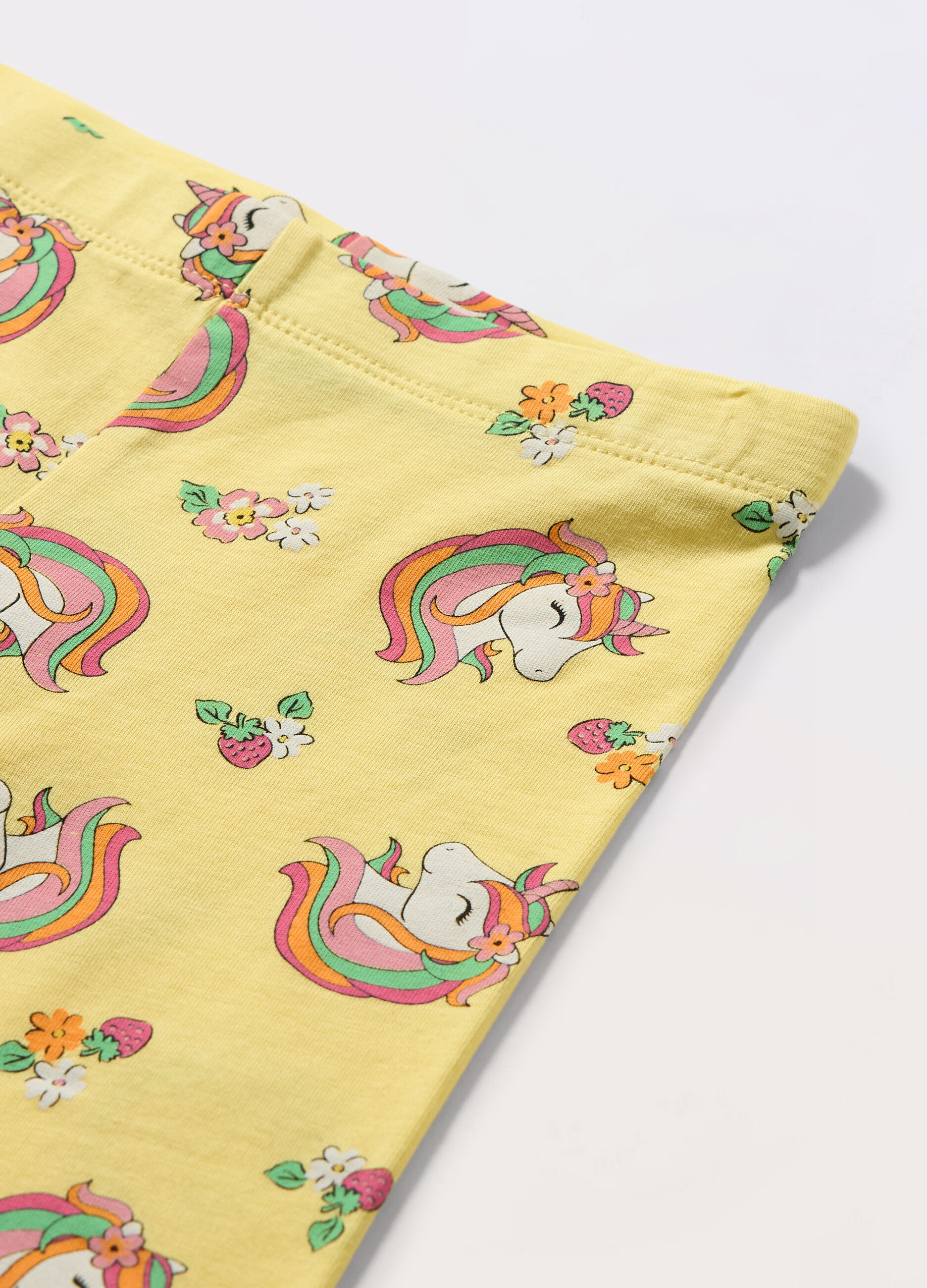 Leggings corti in jersey di cotone stretch bambina