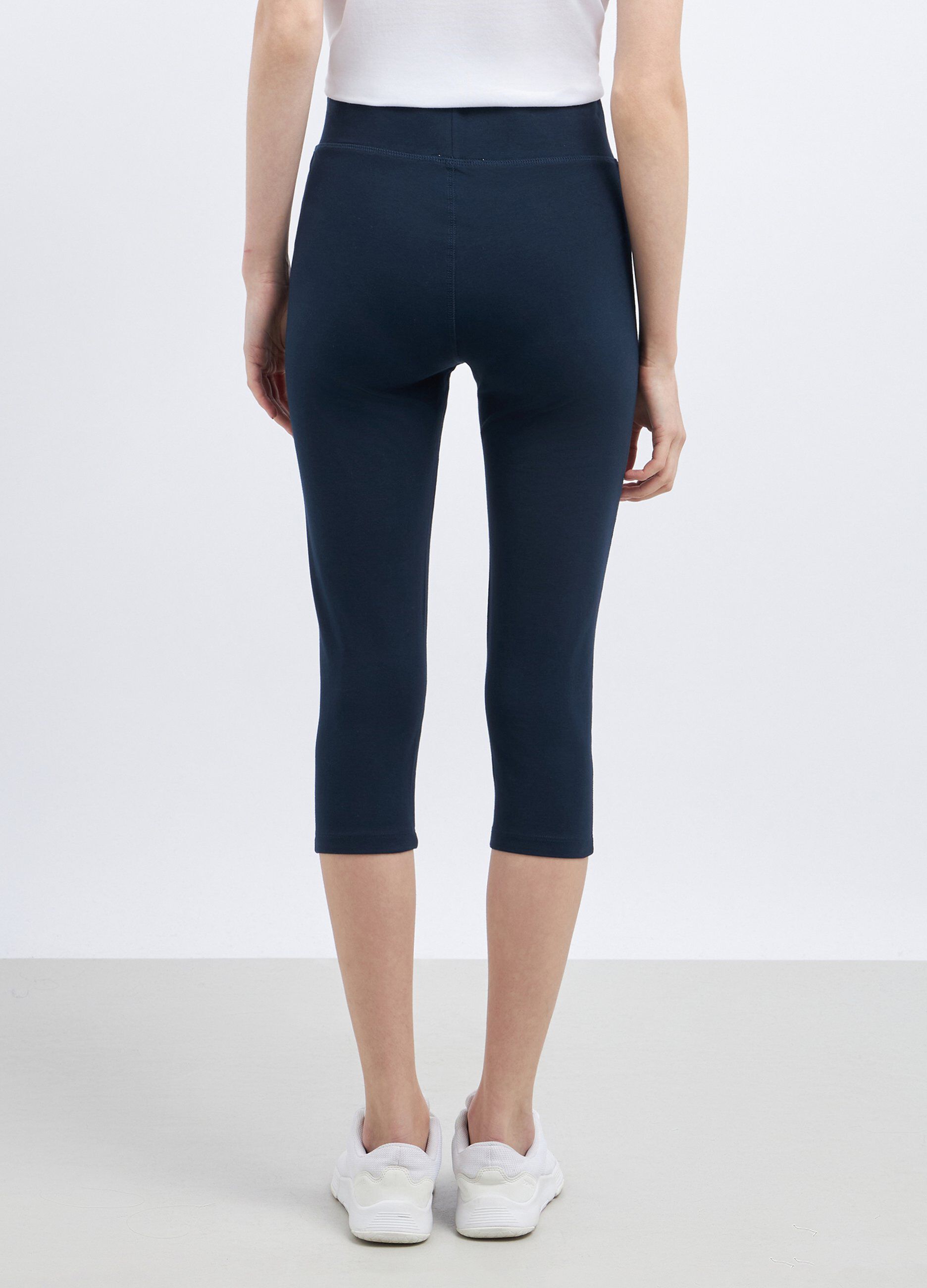 Leggings capri in cotone stretch donna_1