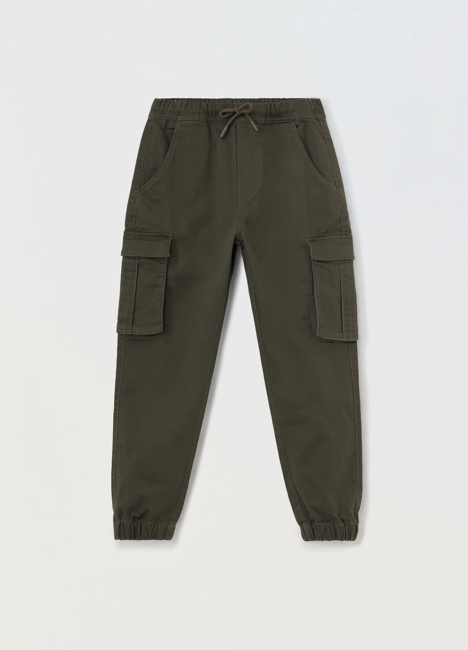 Jogger cargo in denim cotone ragazzo_0