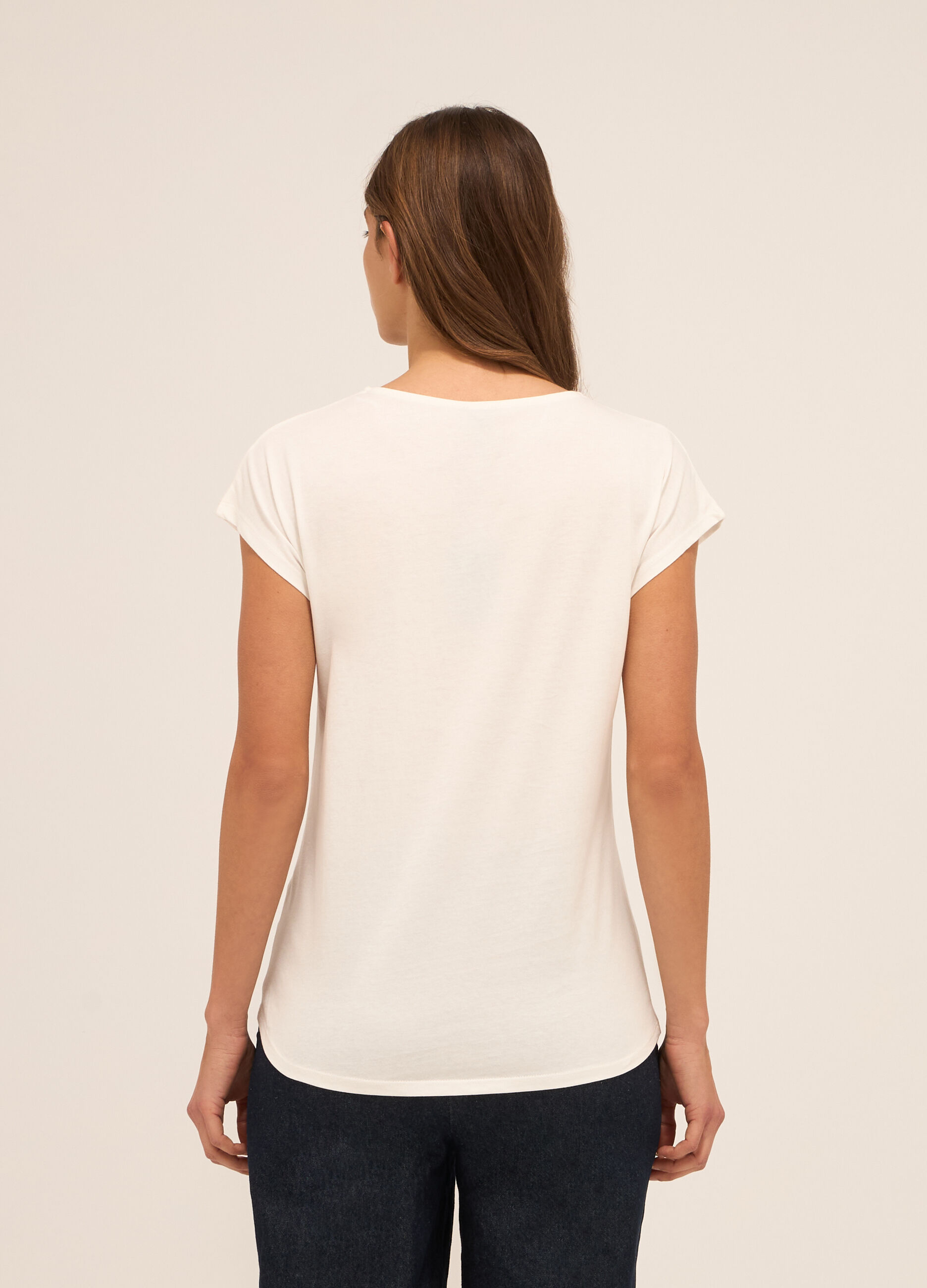 T-shirt in jersey di puro cotone donna_1