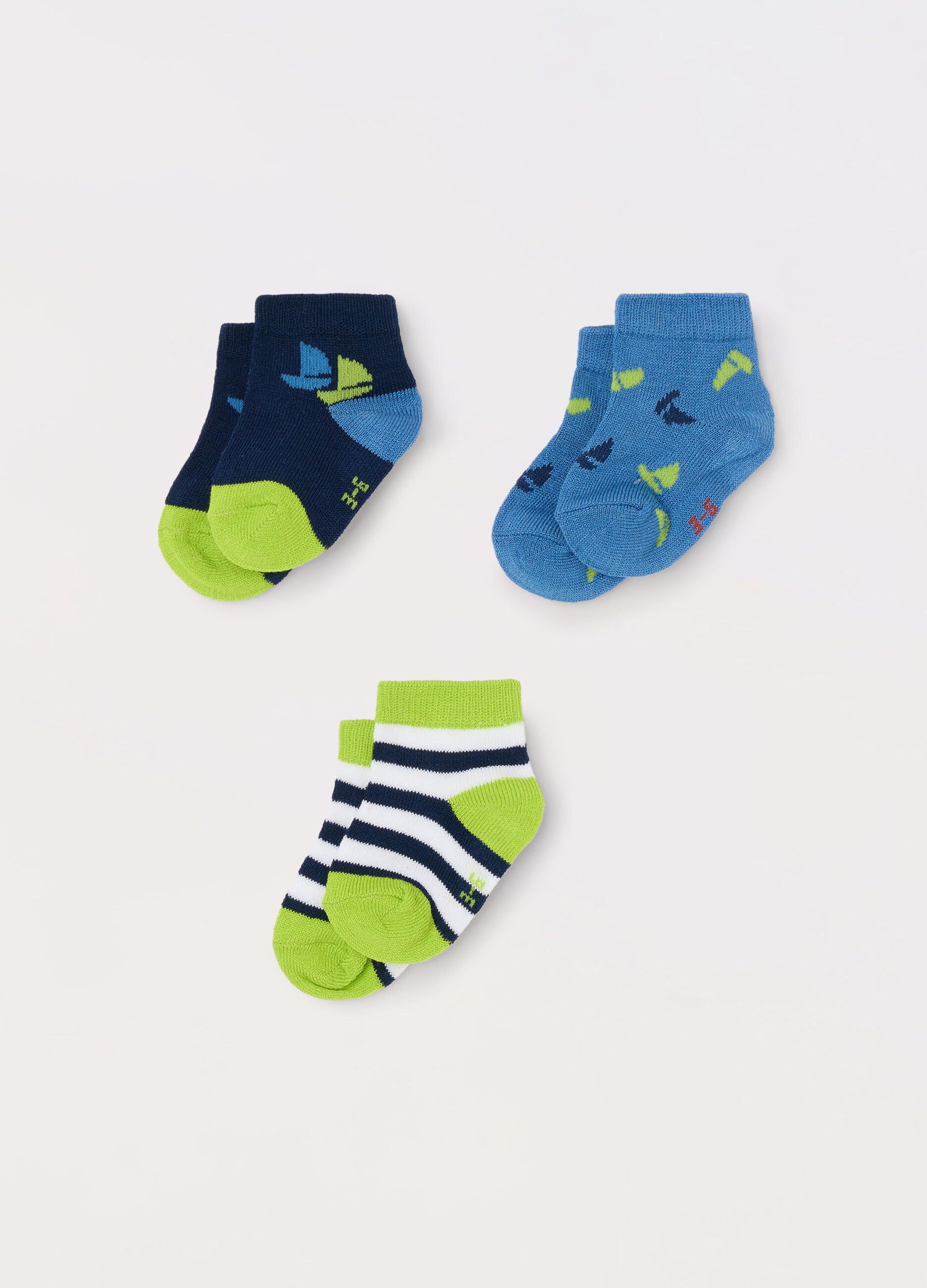 Pack 3 calze corte misto cotone neonato