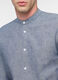 Camicia regular fit con collo coreano in cotone e lino uomo_2