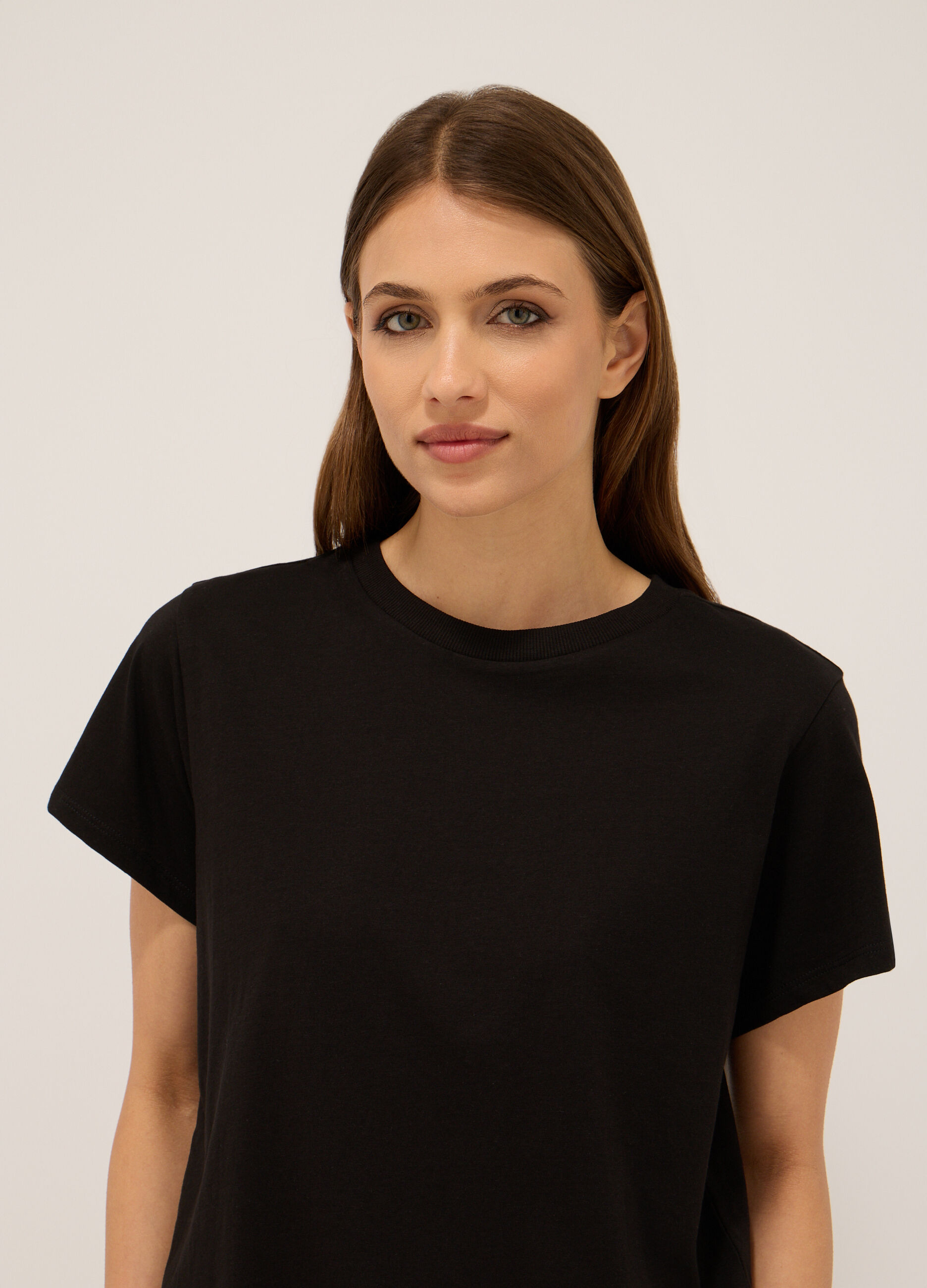 T-shirt in jersey di puro cotone donna_2