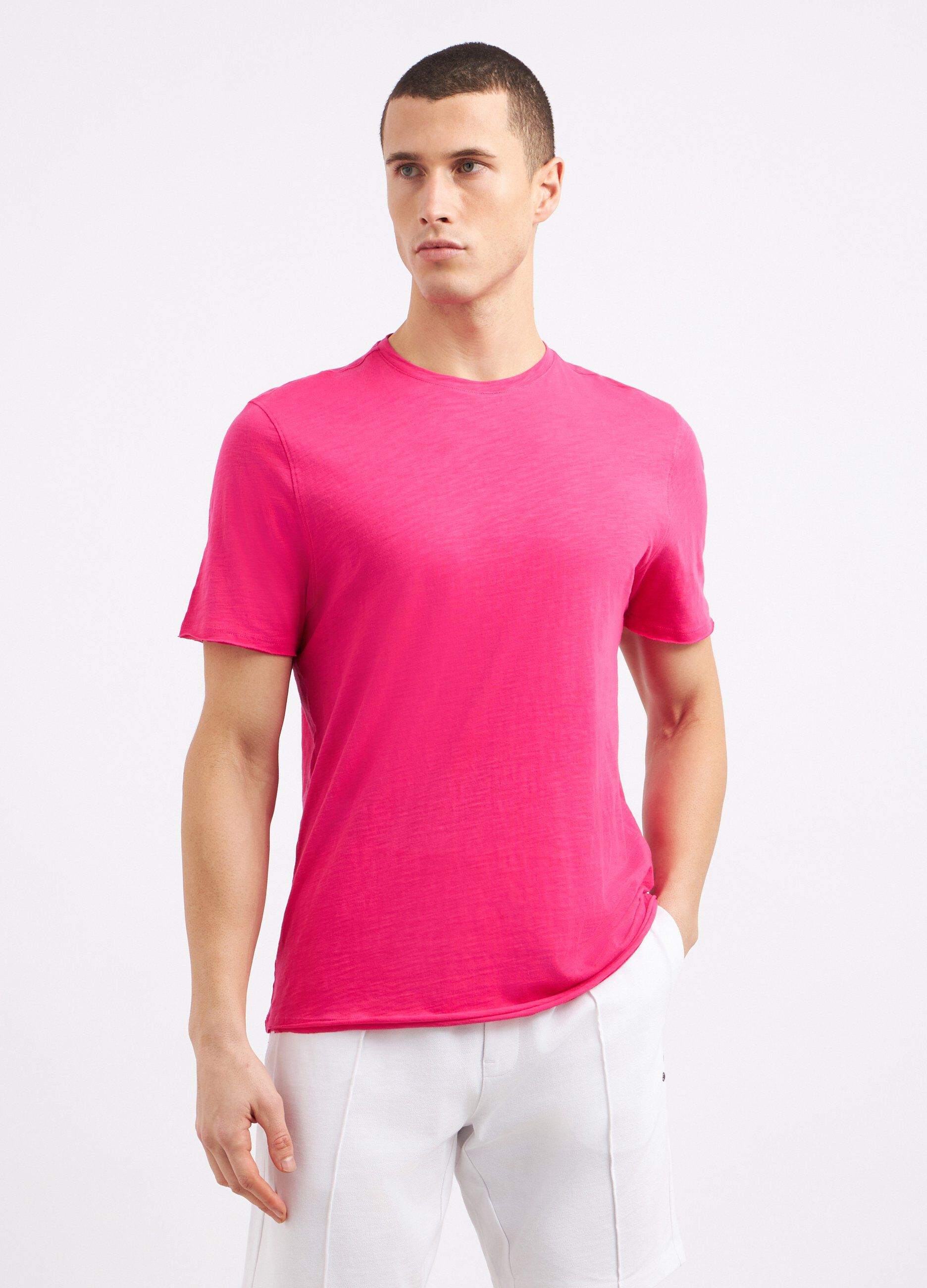 T-shirt in puro cotone slub uomo_0
