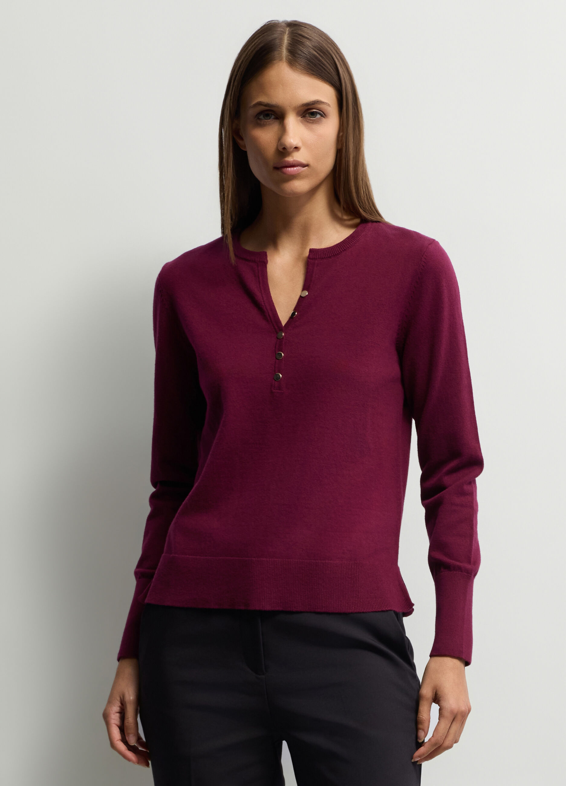 Maglione girocollo rasato donna_0