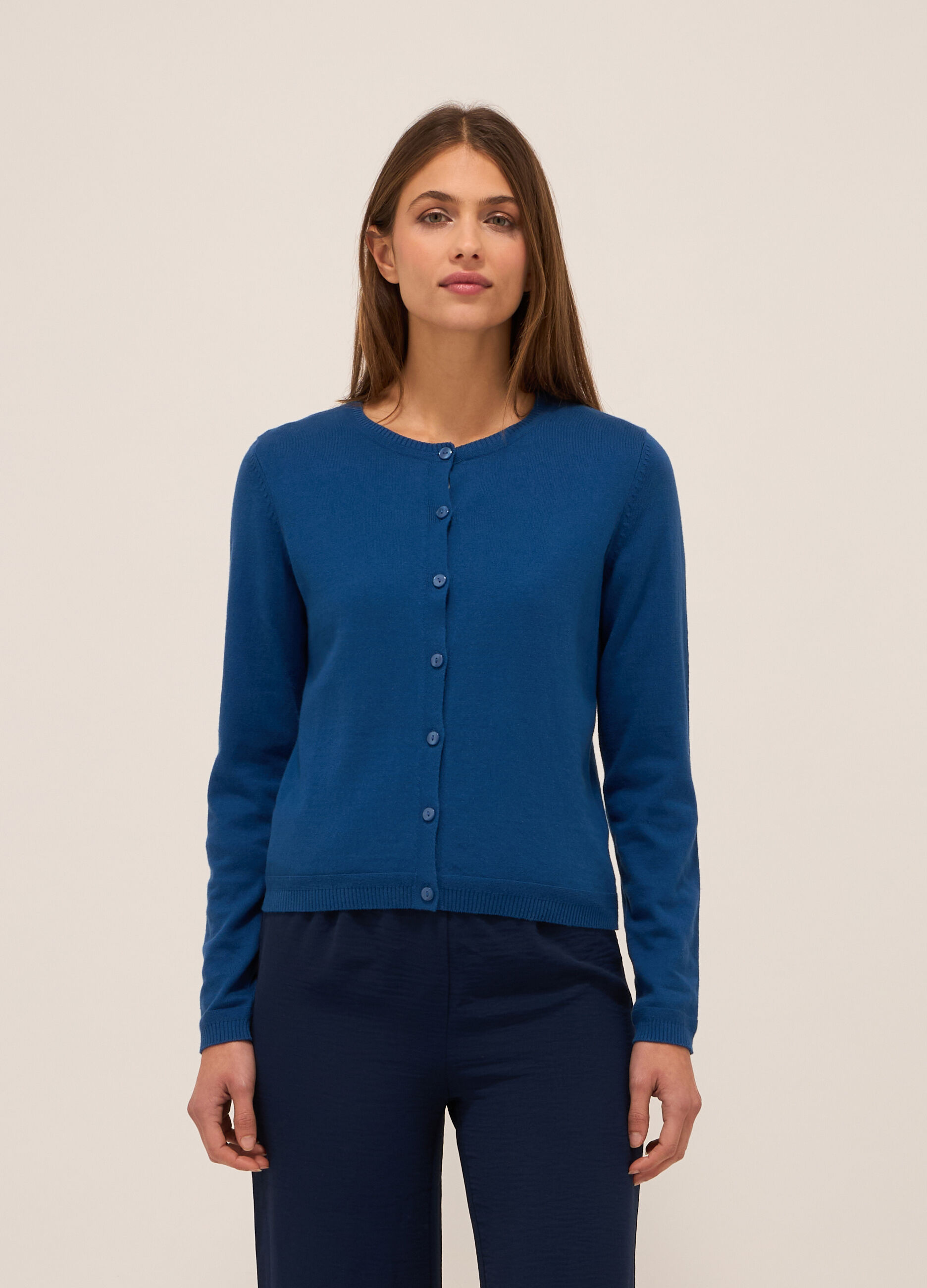 Cardigan tricot in puro cotone donna_0