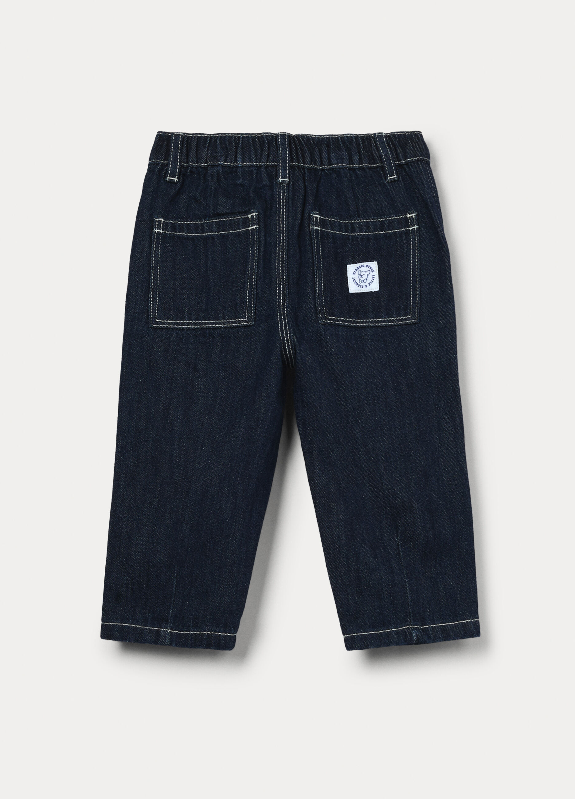 Pantaloni in denim misto cotone bimbo_1
