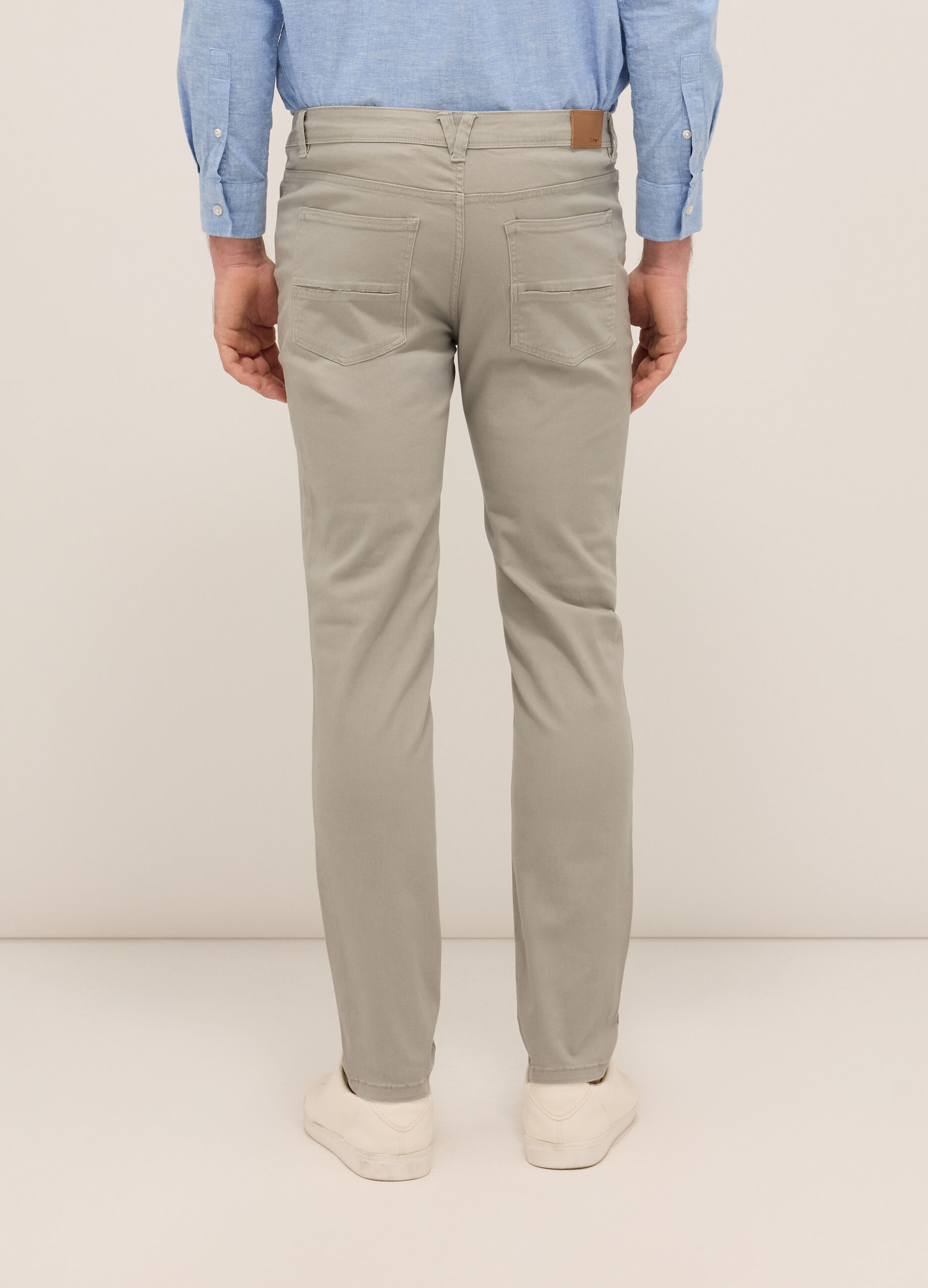 Pantalone 5 tasche in twill di cotone uomo_1