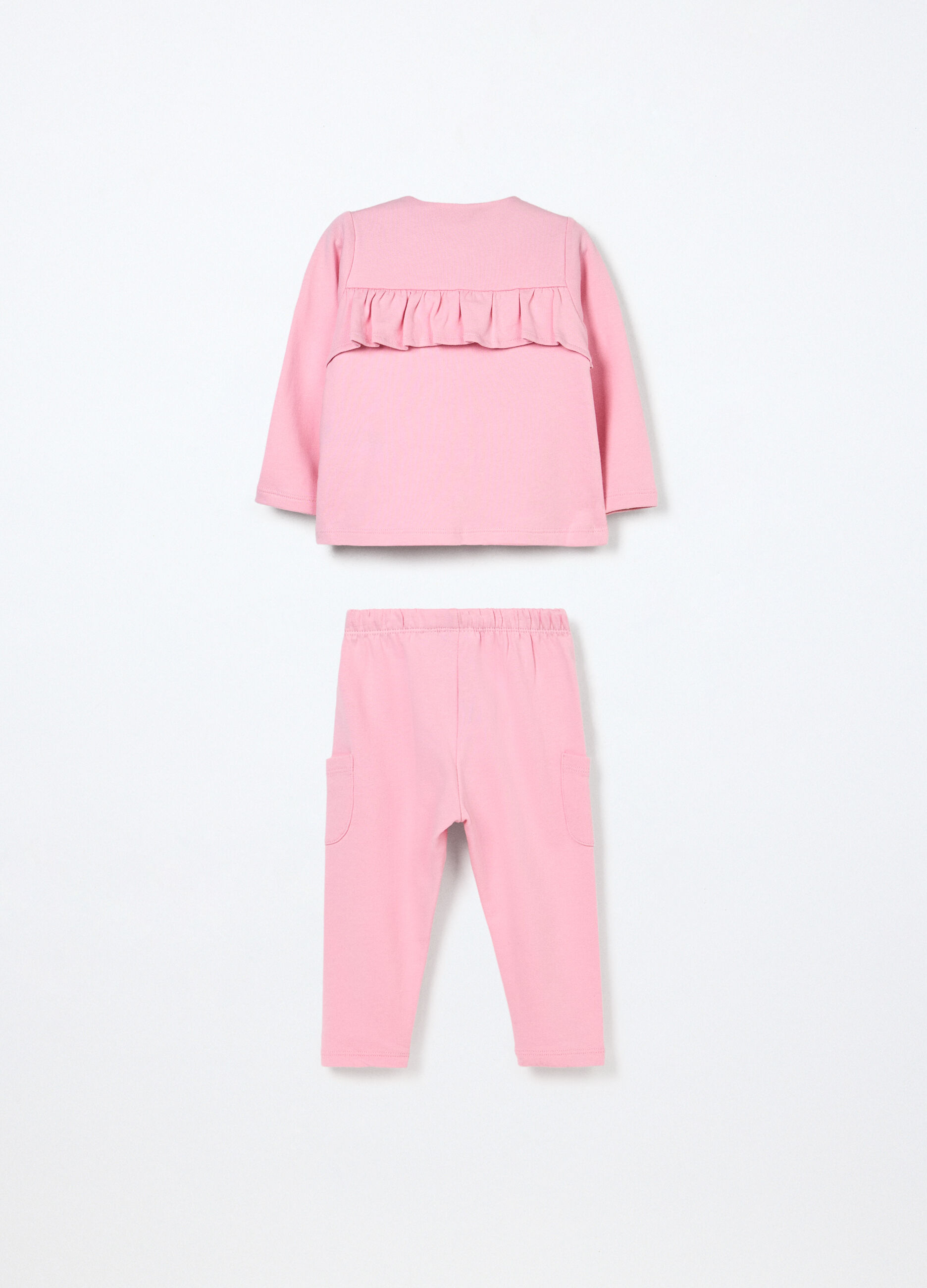 Jogging set in french terry di puro cotone neonata_1