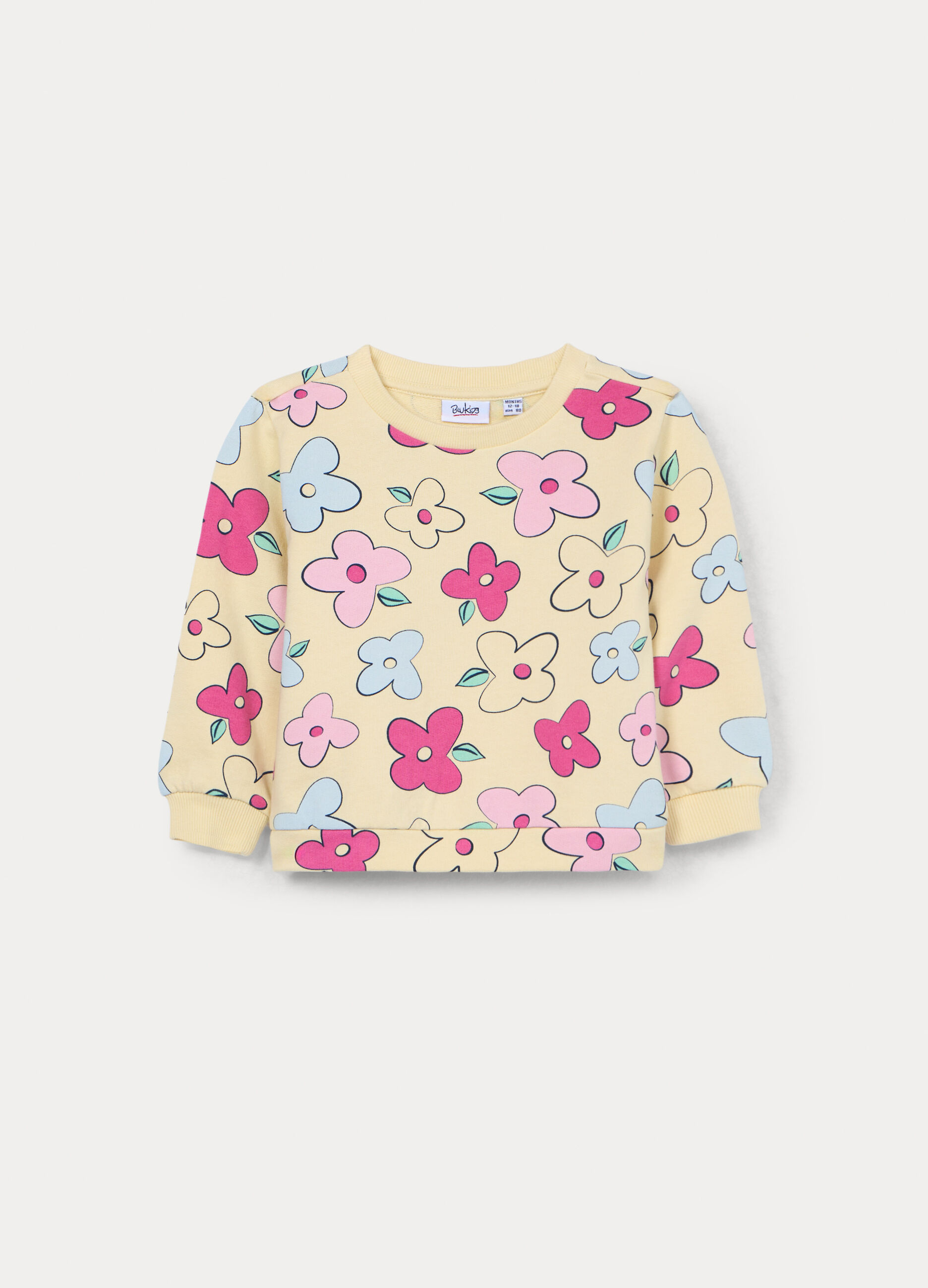 Felpa girocollo in french terry di puro cotone bimba_0