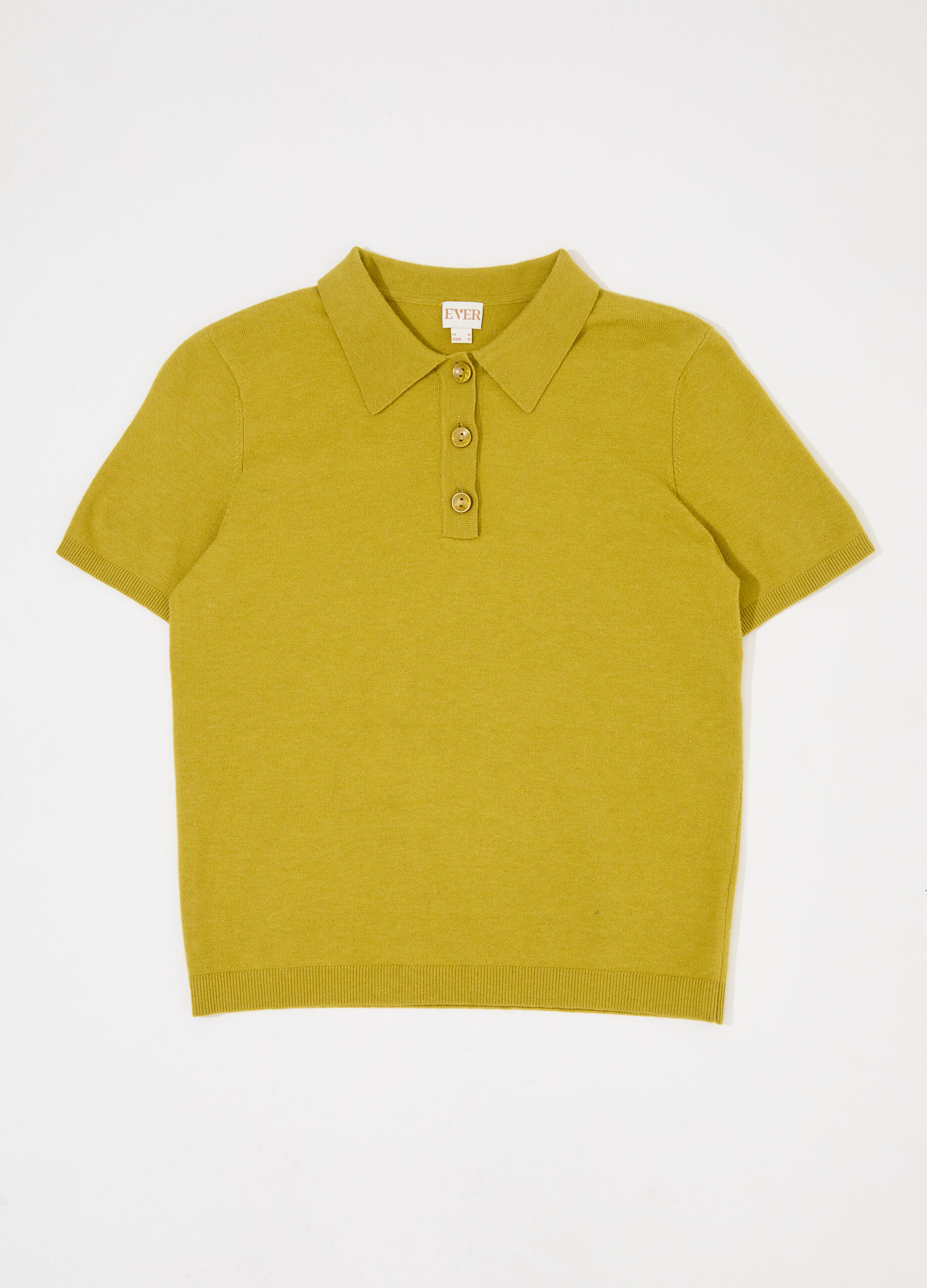 Polo in tricot misto cashmere a maniche corte donna_4