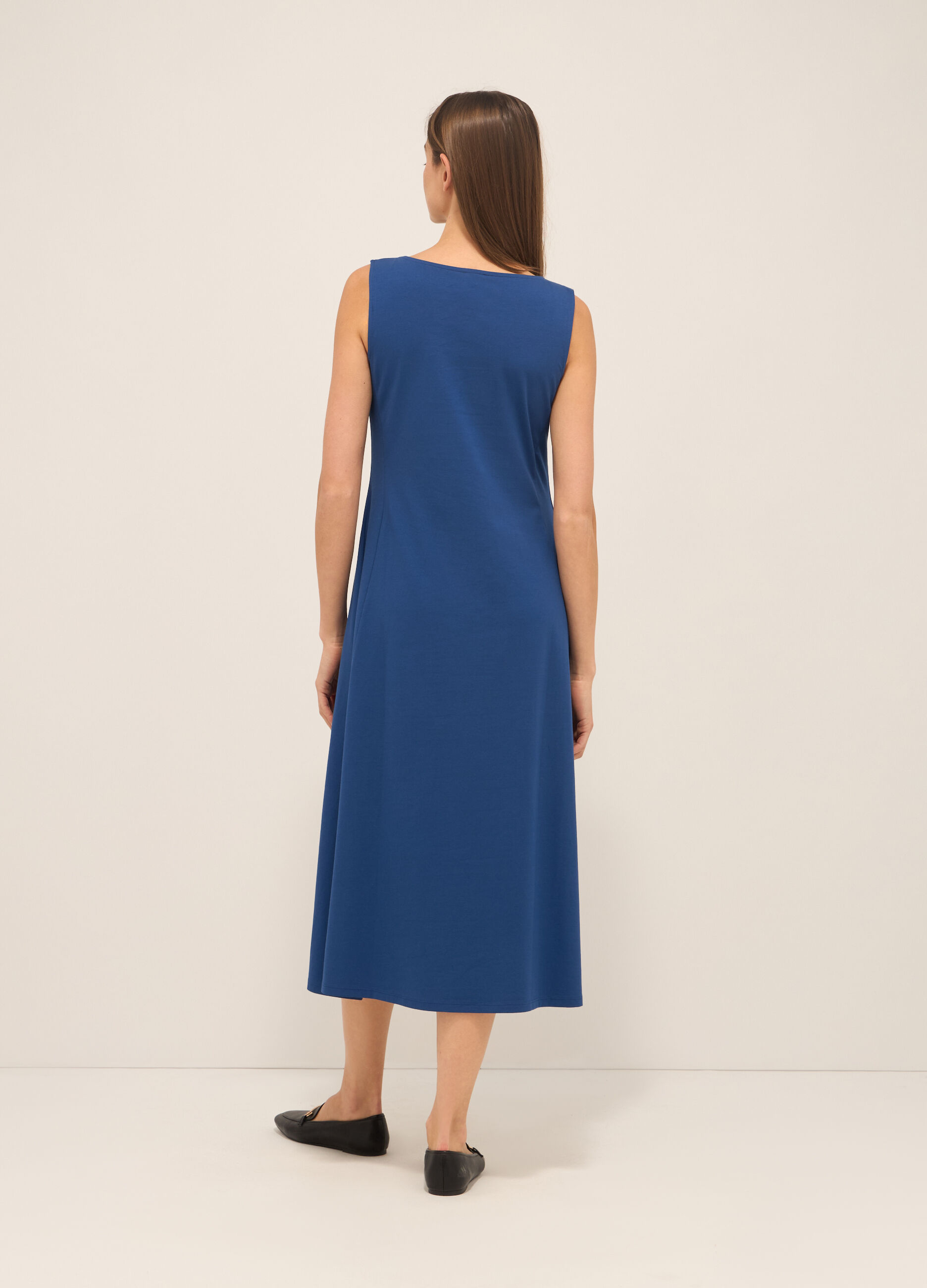 Abito lungo in jersey di cotone stretch donna_1