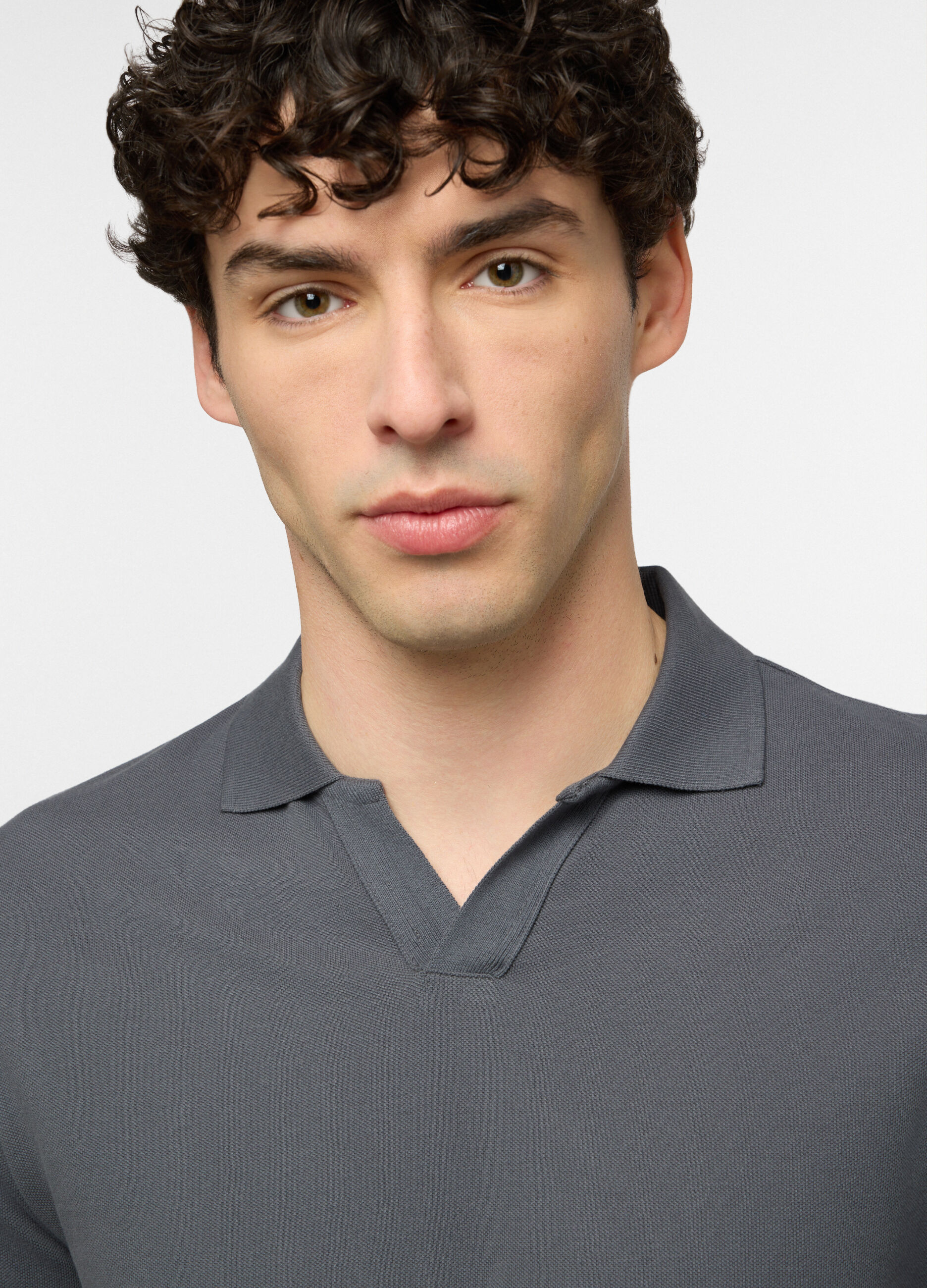 Polo a maniche corte in piquet di cotone uomo_2