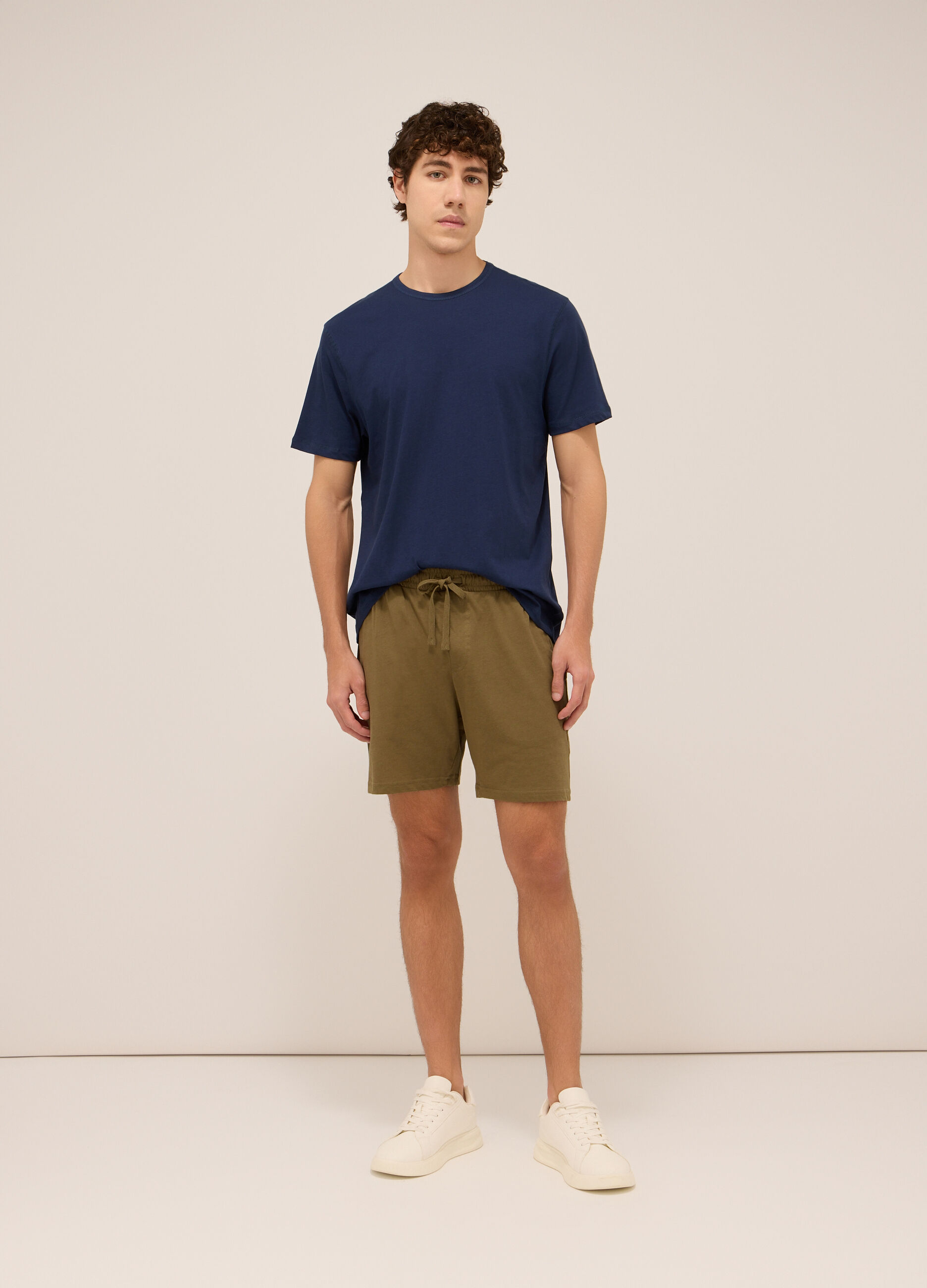 Shorts sportivi in jersey di cotone uomo_0