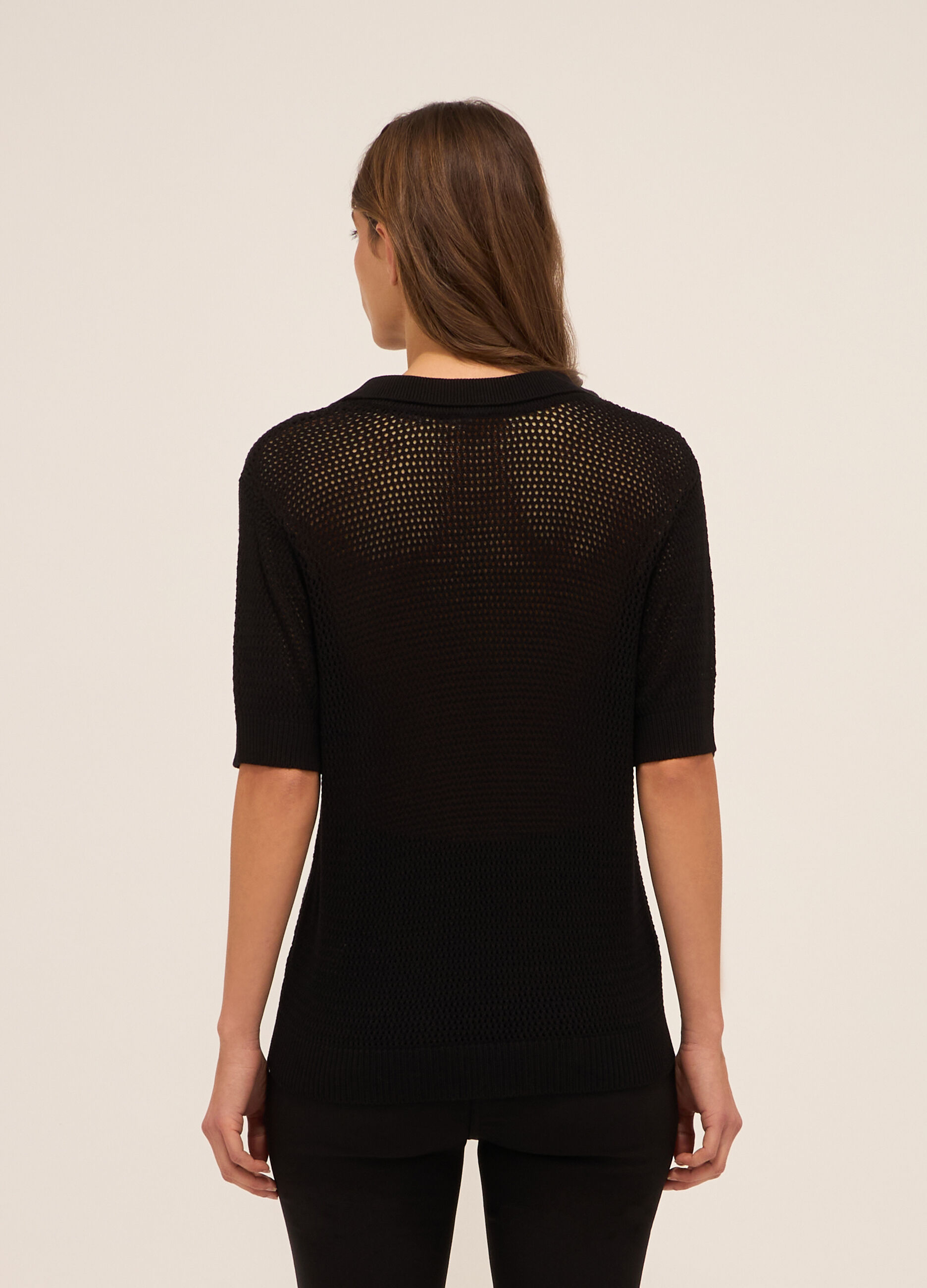 Polo in tricot traforata donna_1