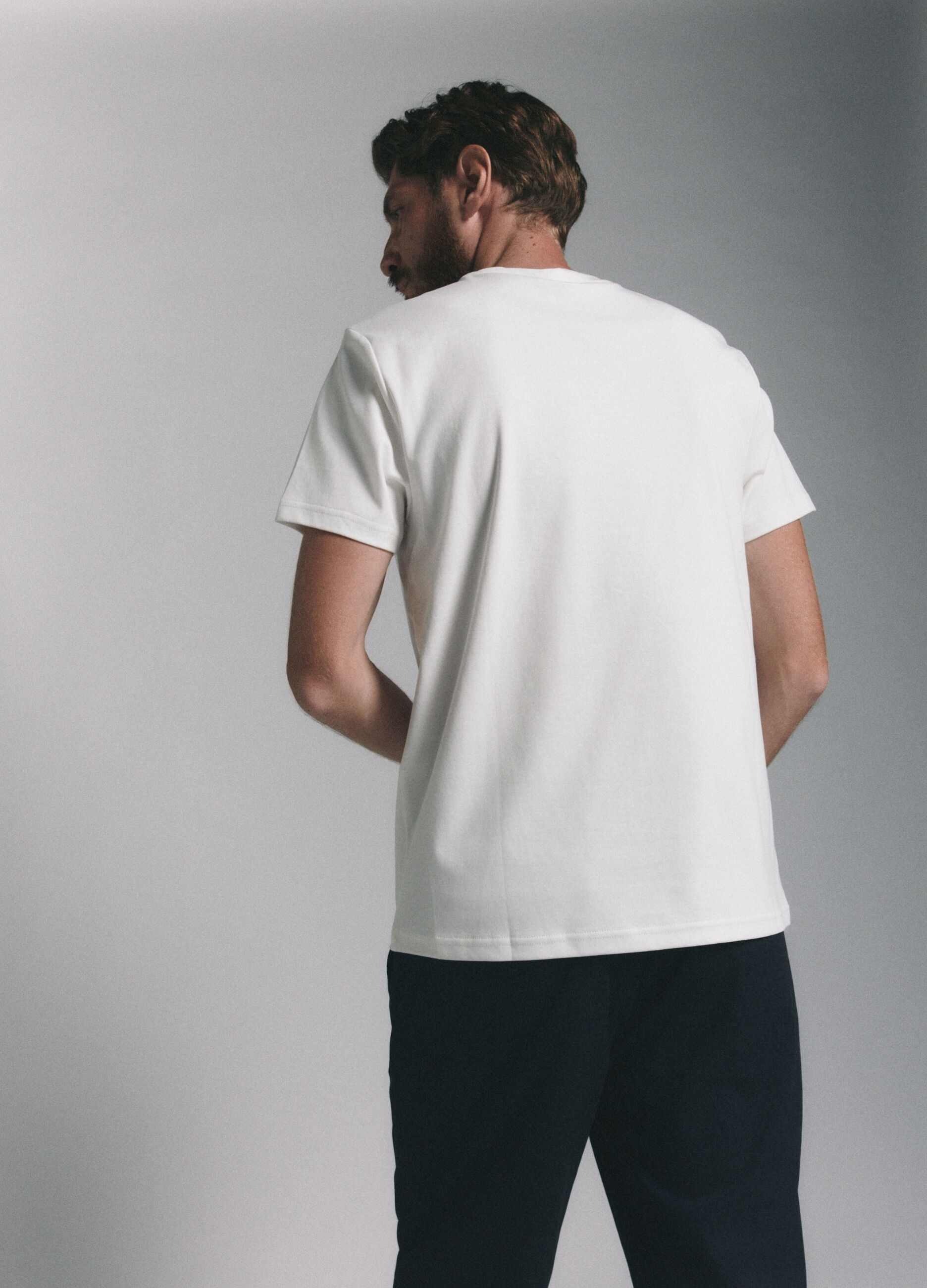 T-shirt girocollo in interlock di cotone uomo_2